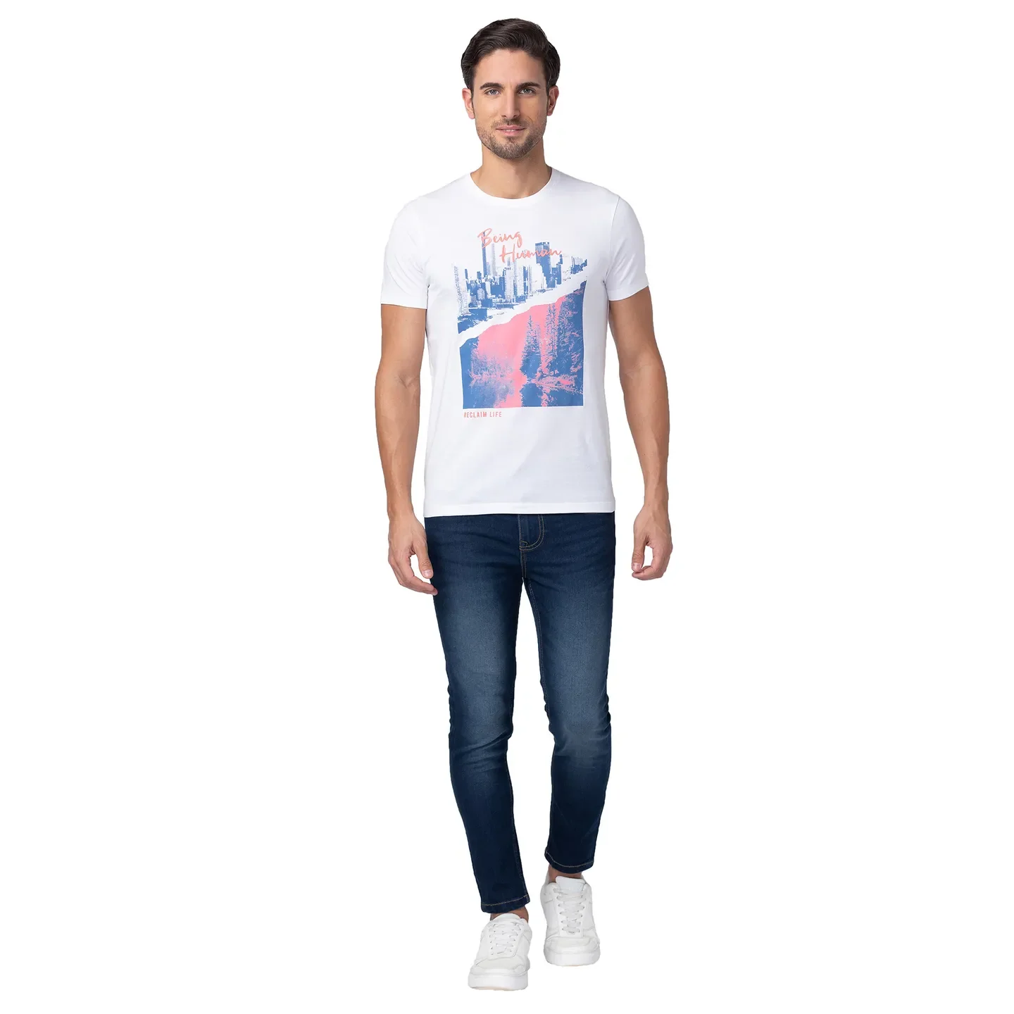 Blue Cropped Fit Men's Denims by Being Human Clothing - Image 5