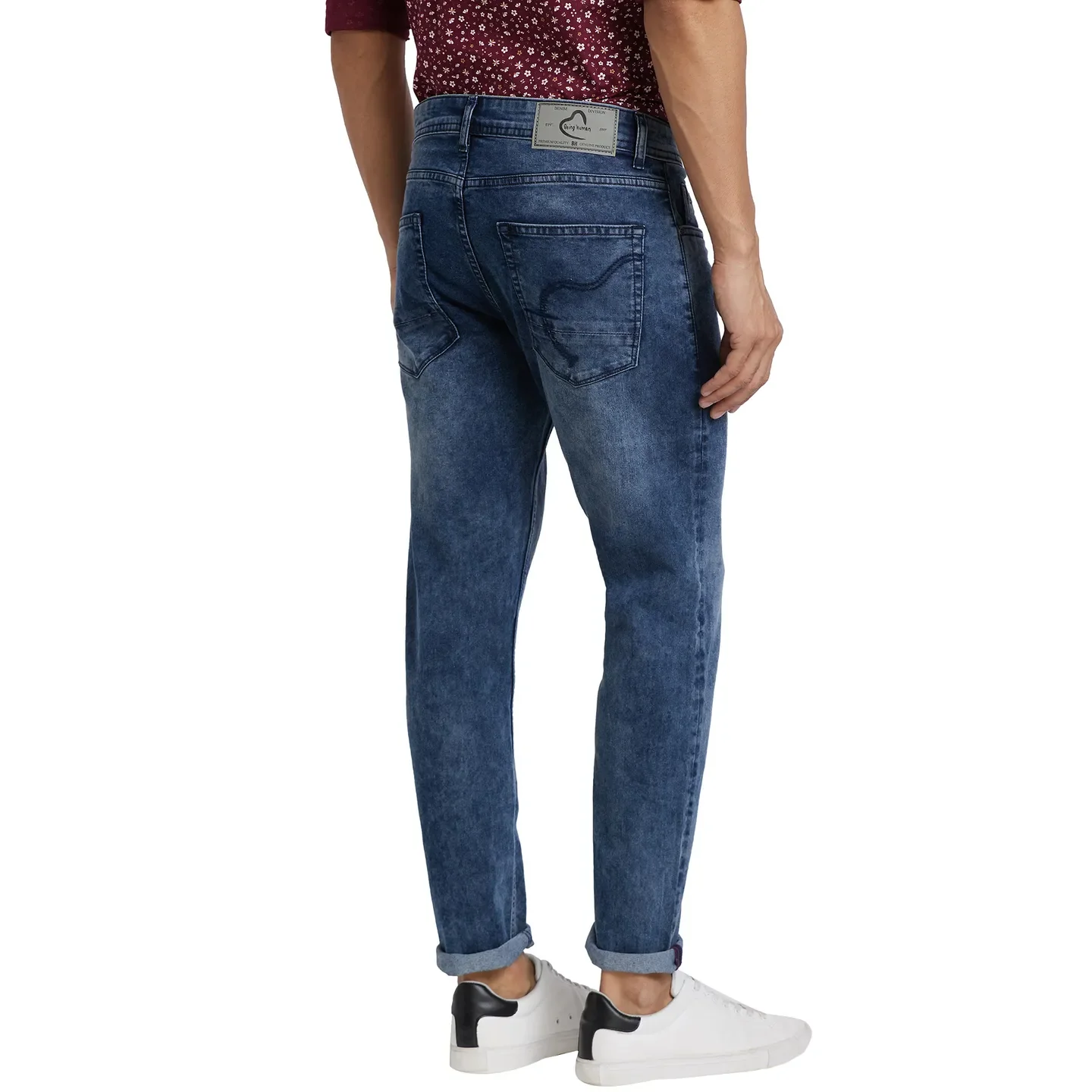 Blue Cropped Fit Men's Denims by Being Human Clothing - Image 3