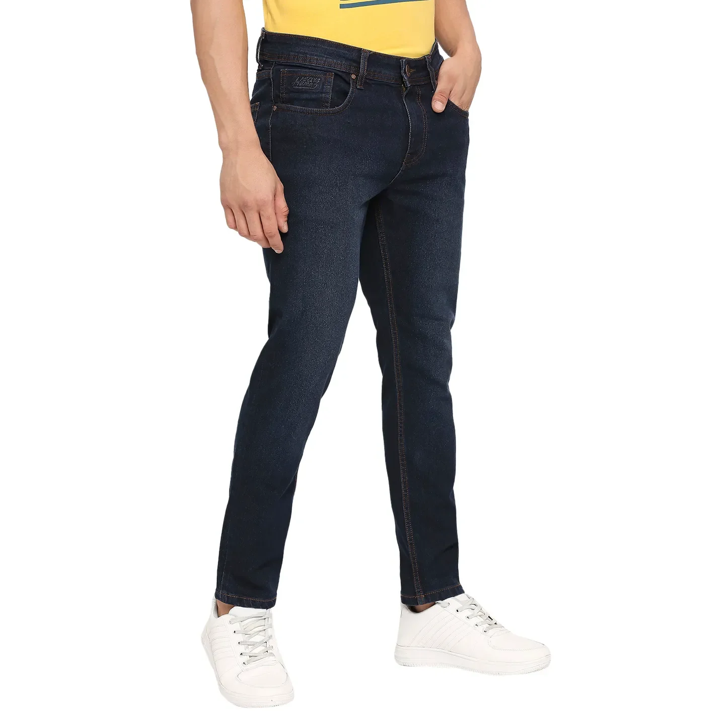 Blue Cropped Fit Men's Denims by Being Human Clothing - Image 3