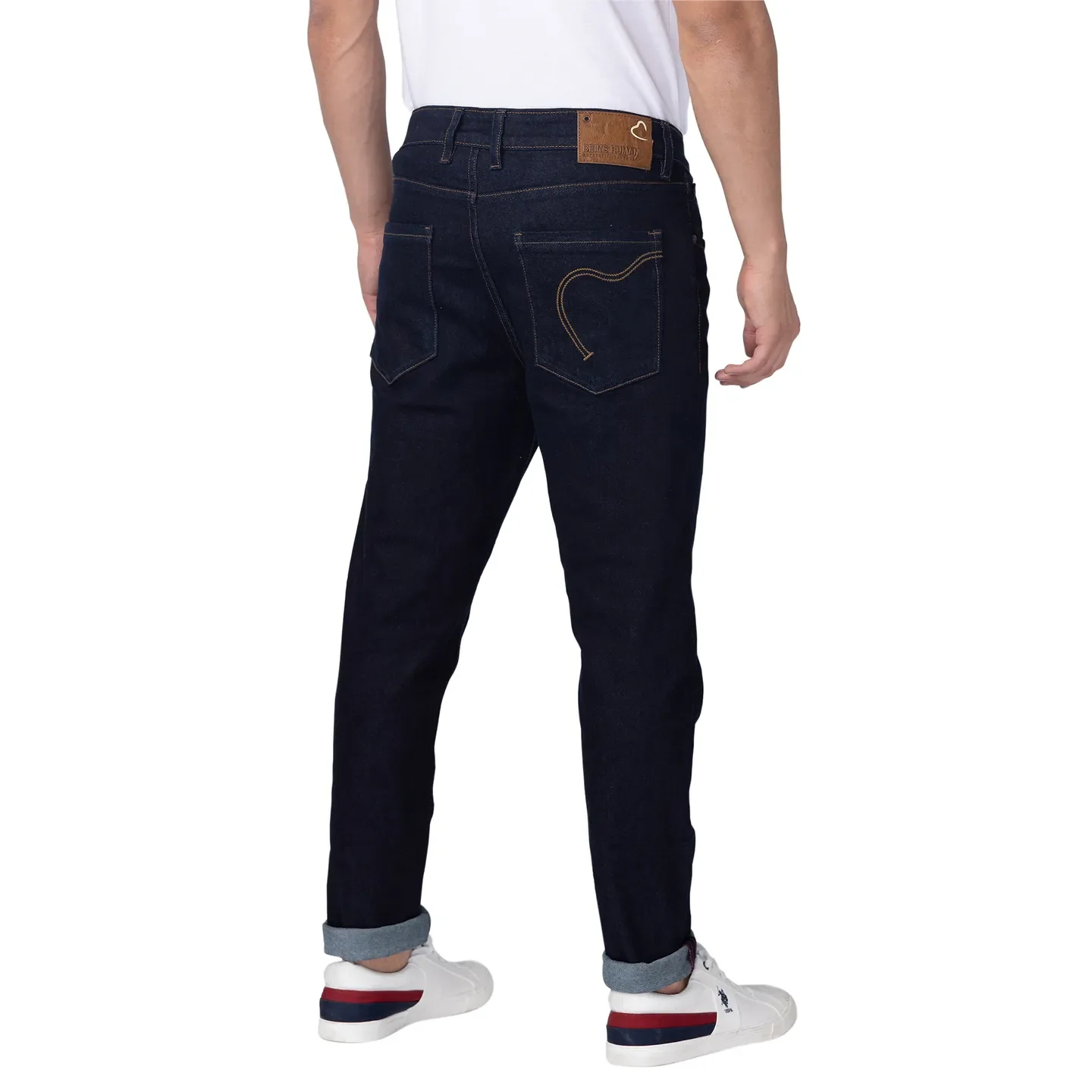 Blue Cropped Fit Men's Denims by Being Human Clothing - Image 3