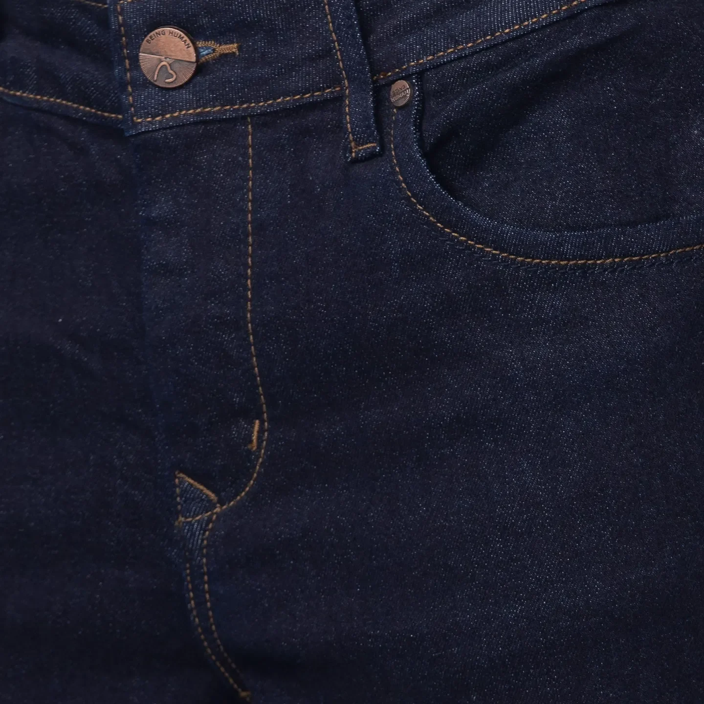 Blue Cropped Fit Men's Denims by Being Human Clothing - Image 4