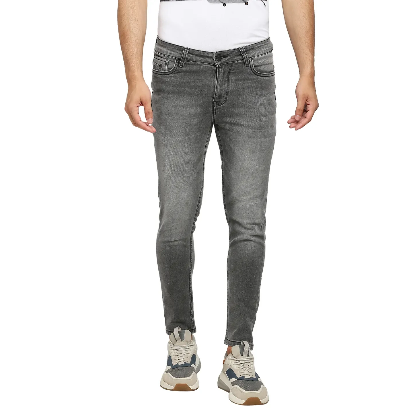 Grey Cropped Fit Men's Denims by Being Human Clothing