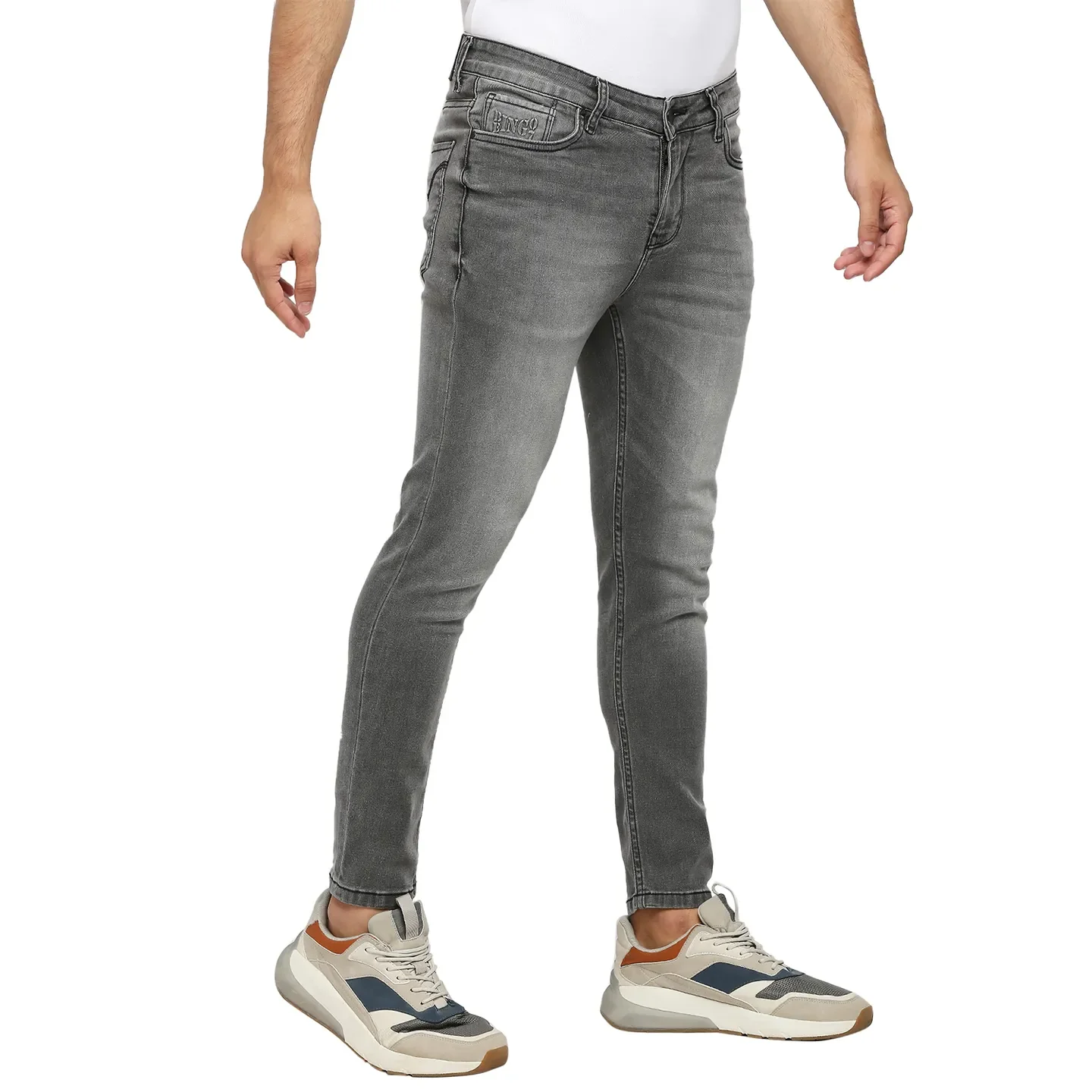 Grey Cropped Fit Men's Denims by Being Human Clothing - Image 3