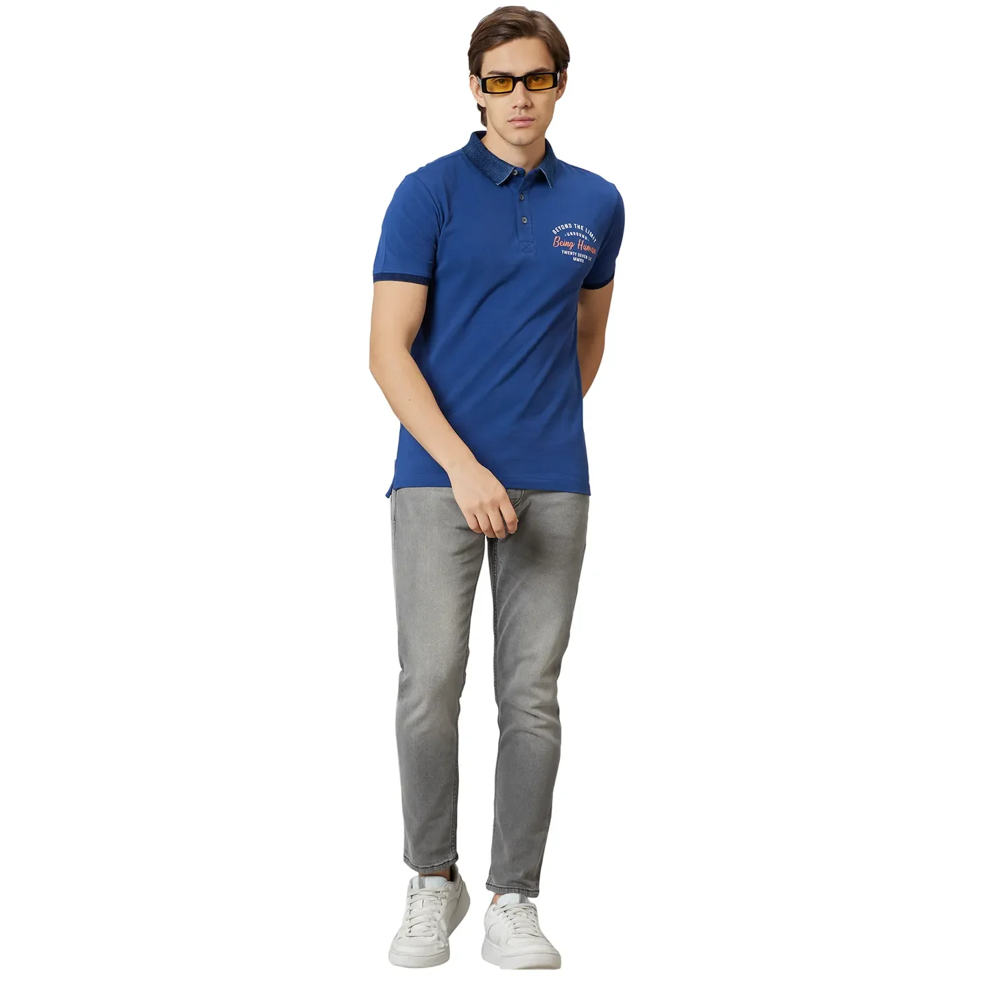 Grey Cropped Fit Men's Denims by Being Human Clothing - Image 5