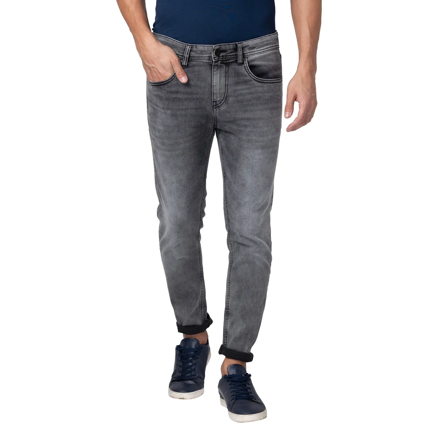 Grey Cropped Fit Men's Denims by Being Human Clothing