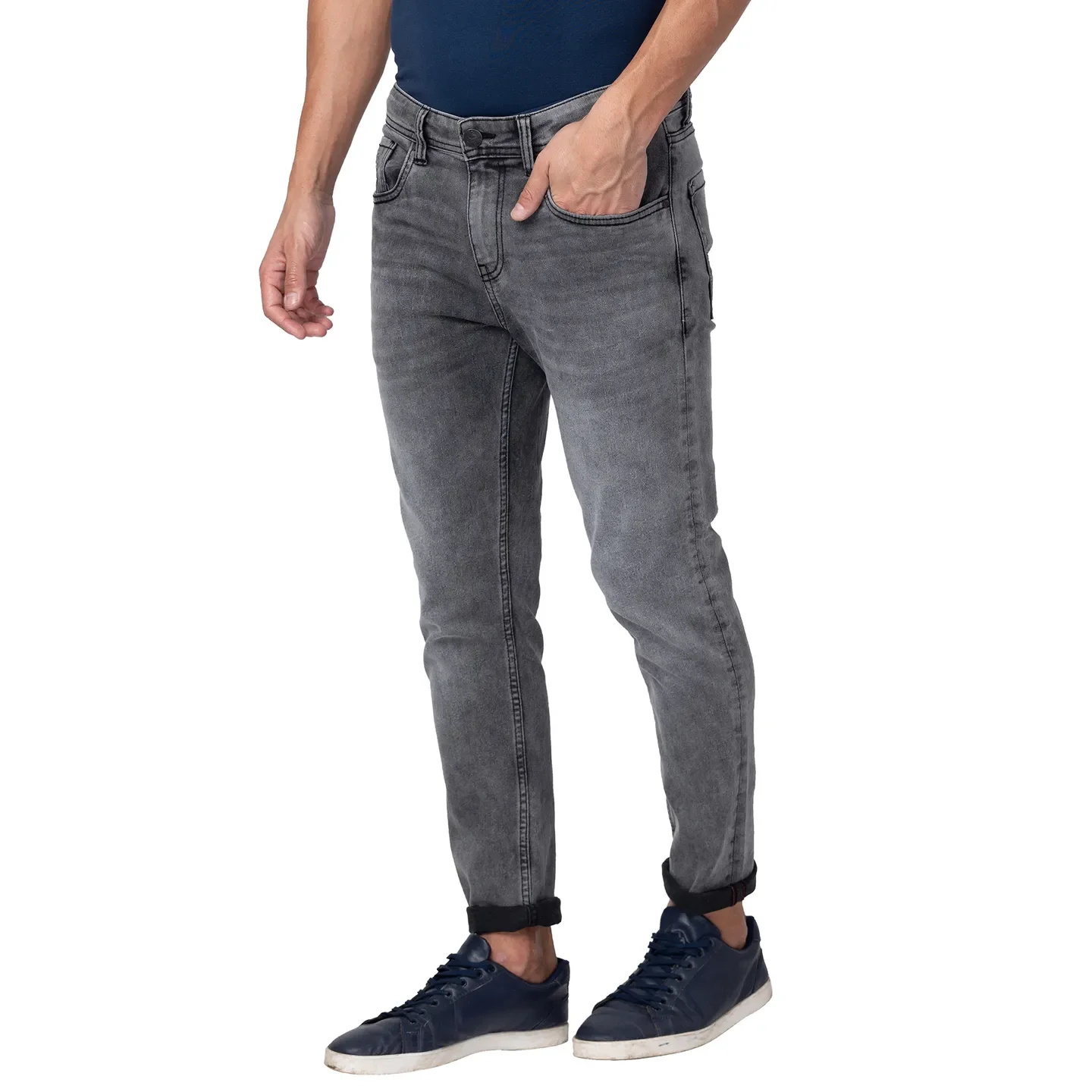 Grey Cropped Fit Men's Denims by Being Human Clothing - Image 2