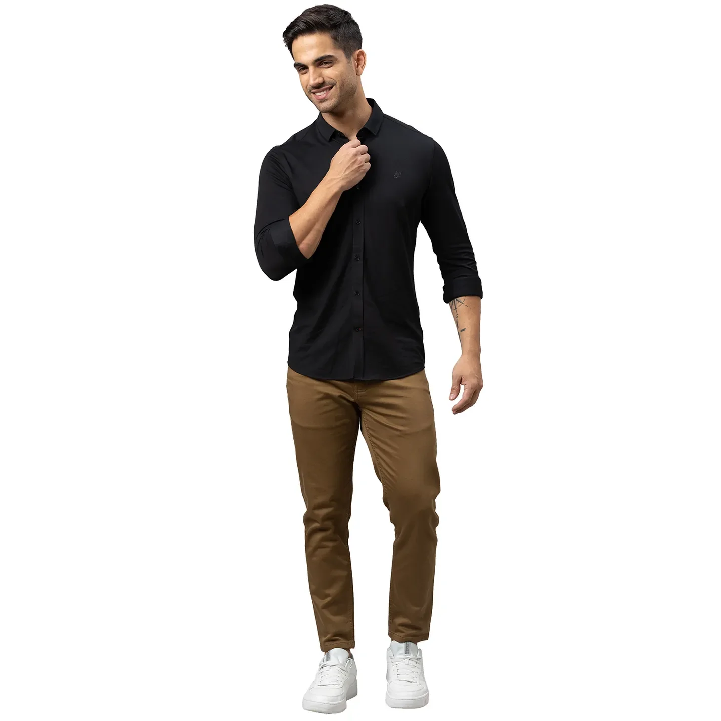 Khaki Boot Cut Fit Denims For Men By Being Human Clothing - Image 2