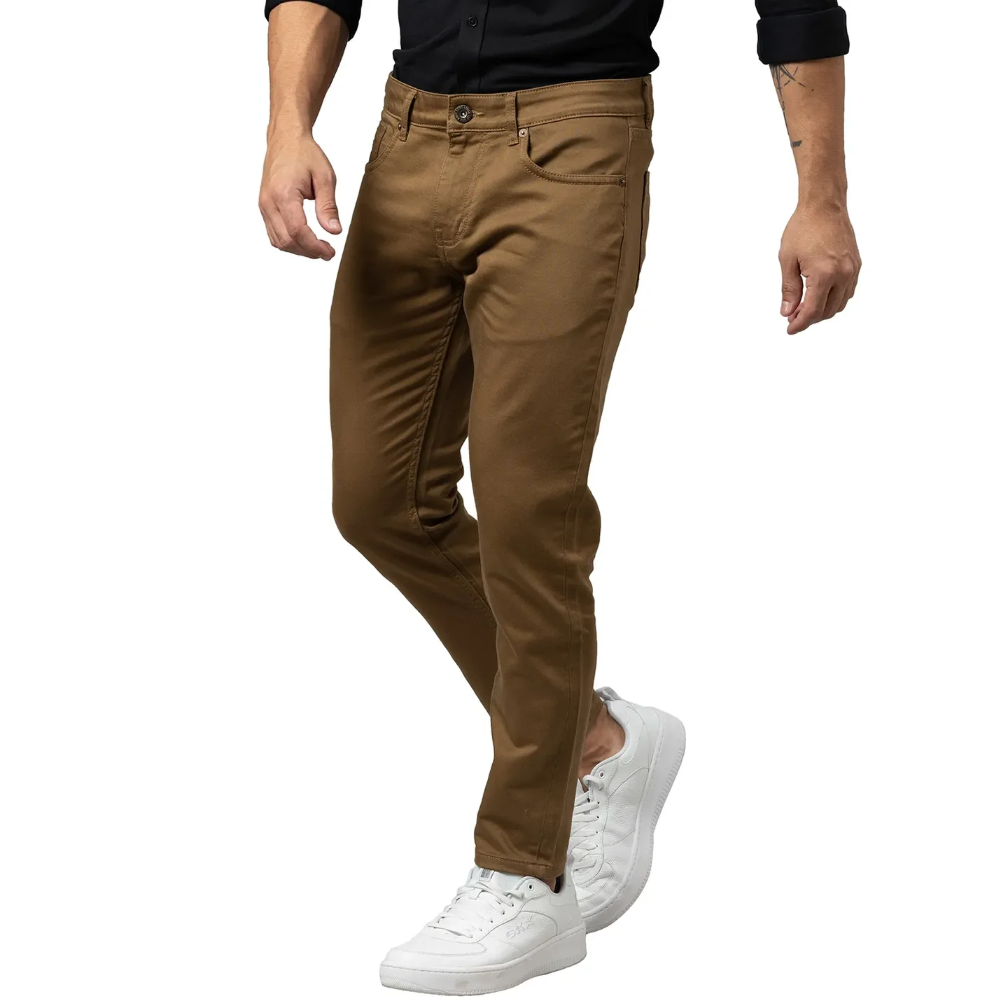 Khaki Boot Cut Fit Denims For Men By Being Human Clothing - Image 4