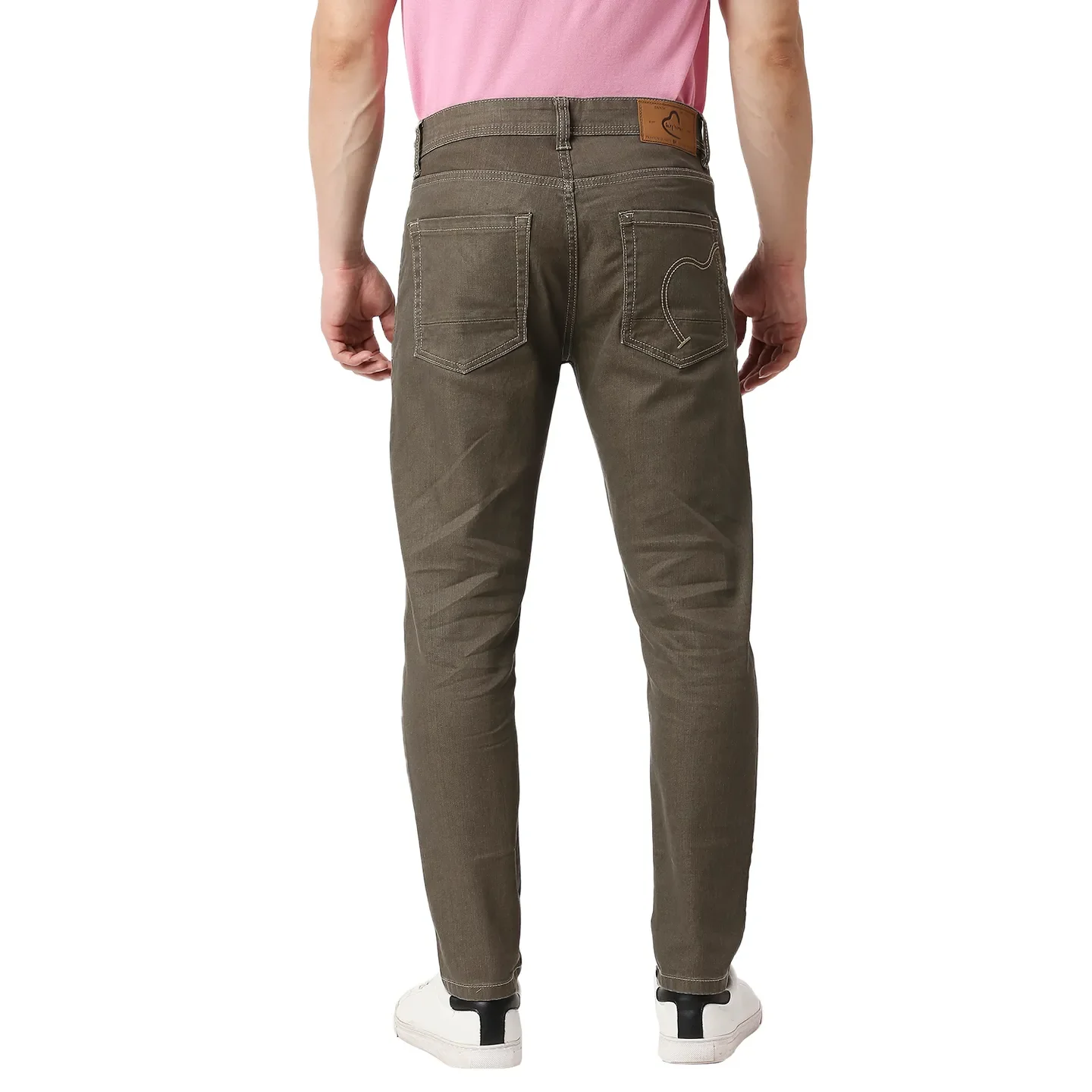 Khaki Cropped Fit Men's Denims by Being Human Clothing - Image 3