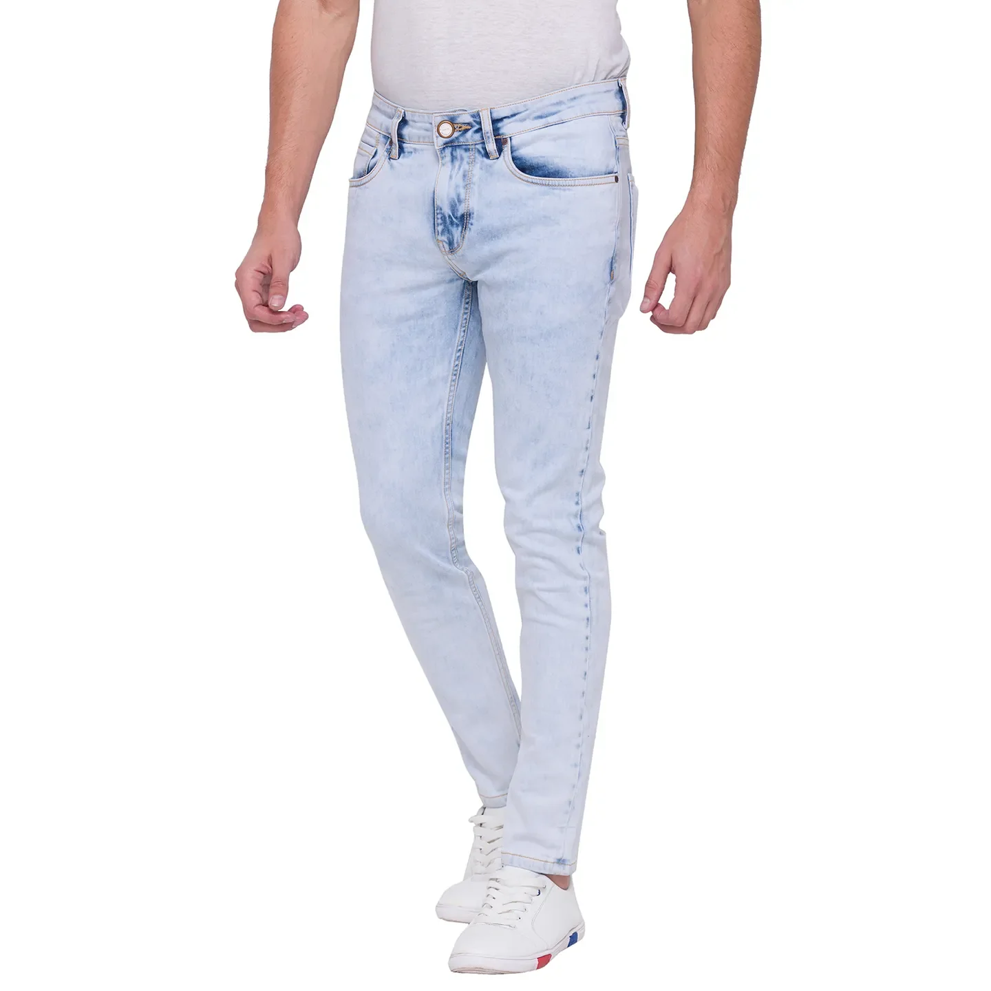 Blue Cropped Fit Men's Denims by Being Human Clothing - Image 3