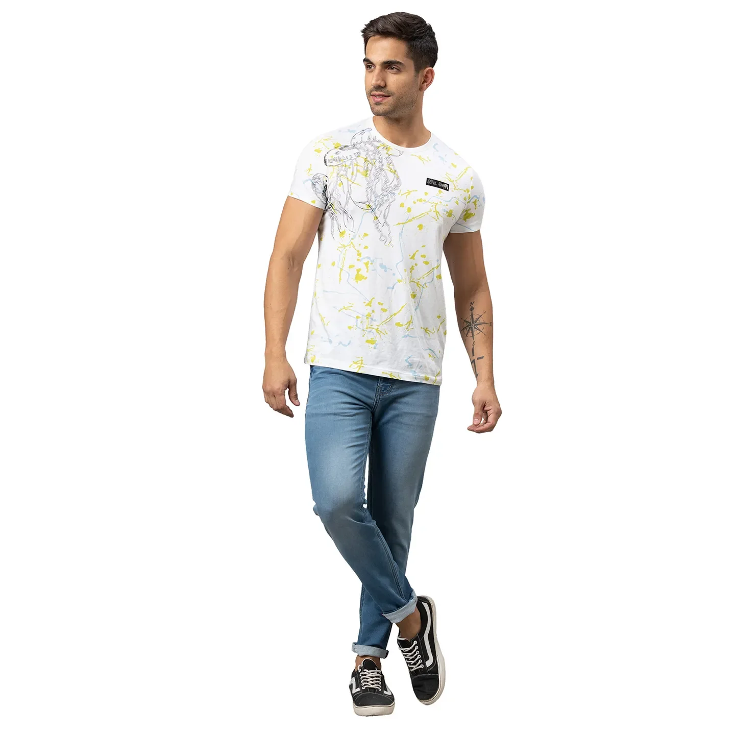 Blue Cropped Fit Men's Denims by Being Human Clothing - Image 2