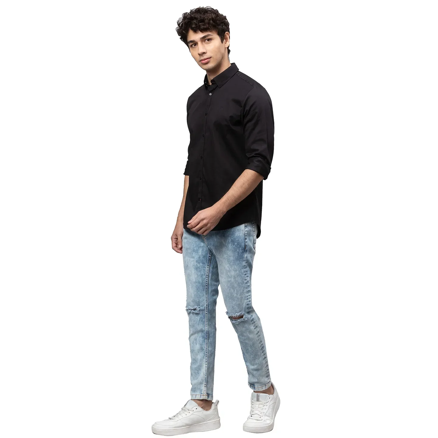 Blue Cropped Fit Men's Denims by Being Human Clothing - Image 2