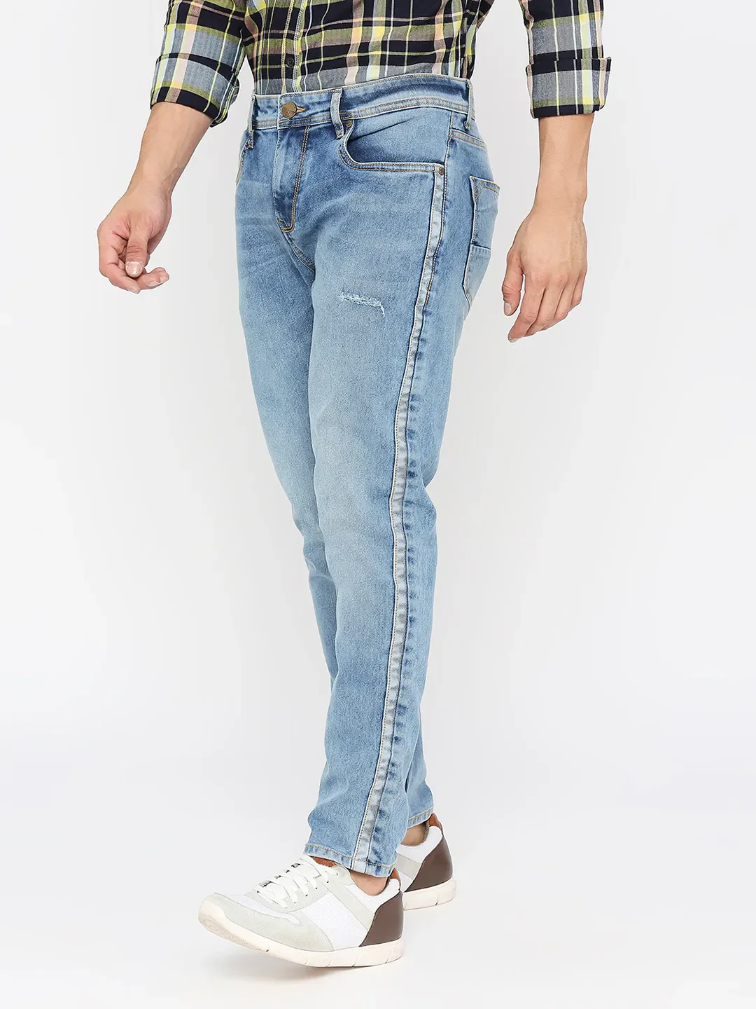 Blue Cropped Fit Men's Denims by Being Human Clothing - Image 2
