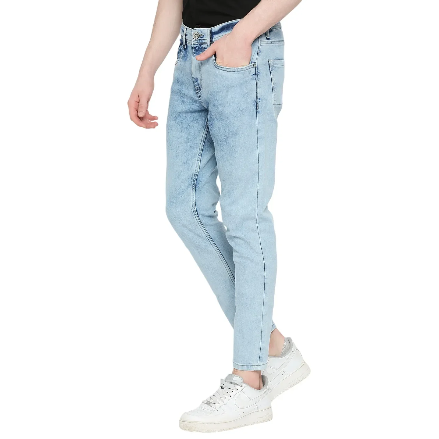 Blue Cropped Fit Men's Denims by Being Human Clothing - Image 2