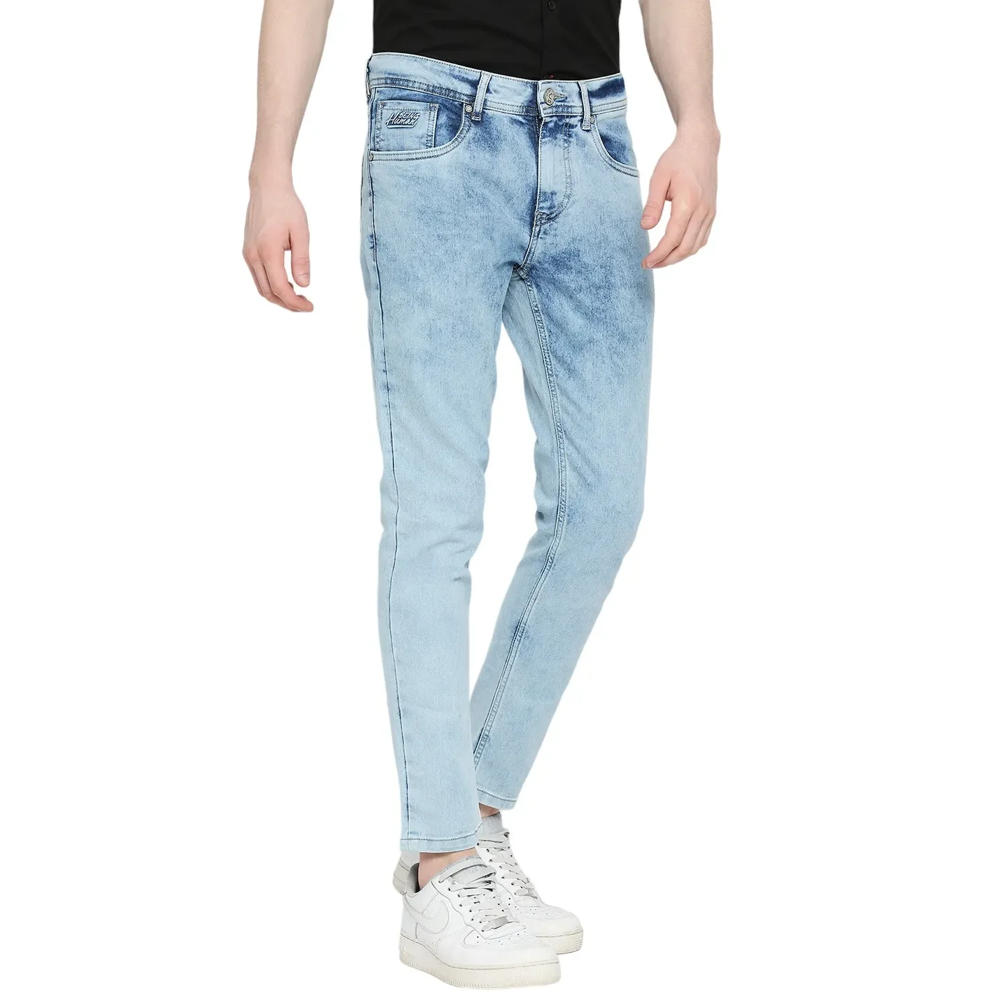 Blue Cropped Fit Men's Denims by Being Human Clothing - Image 3