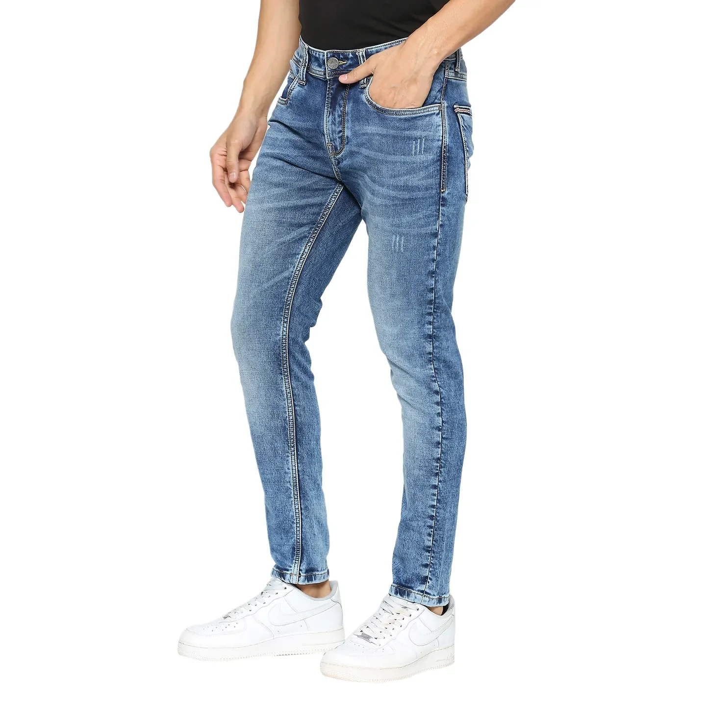 Blue Cropped Fit Men's Denims by Being Human Clothing - Image 2