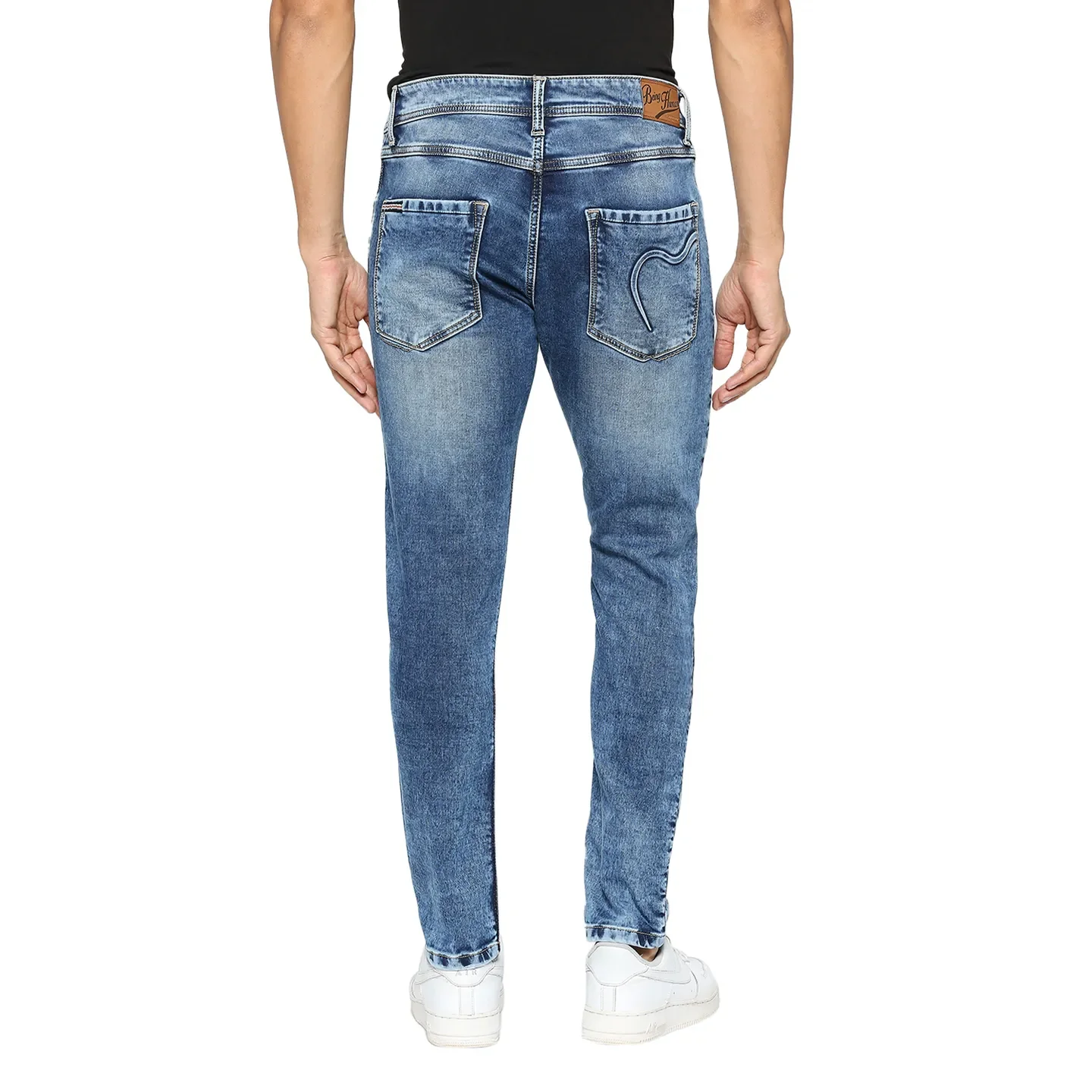 Blue Cropped Fit Men's Denims by Being Human Clothing - Image 3