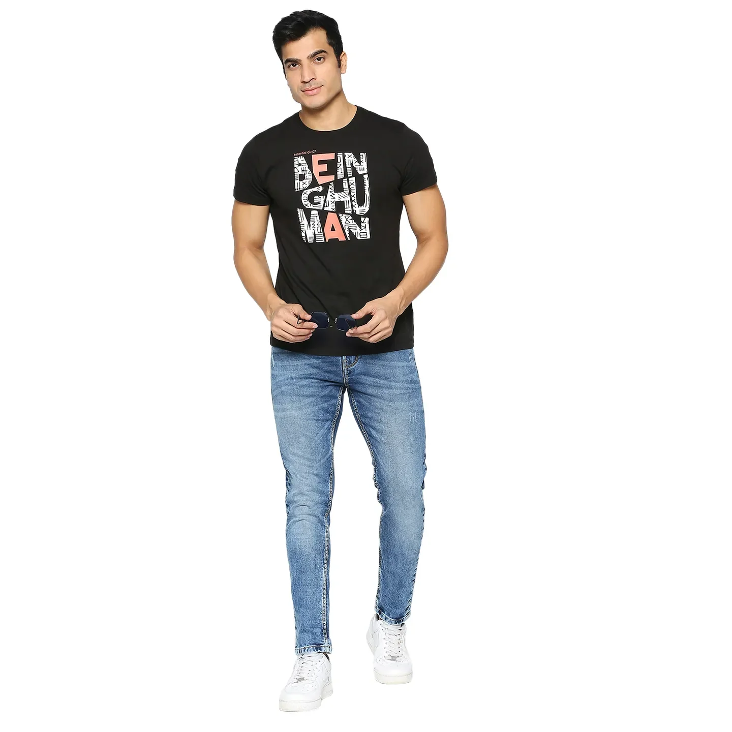Blue Cropped Fit Men's Denims by Being Human Clothing - Image 5