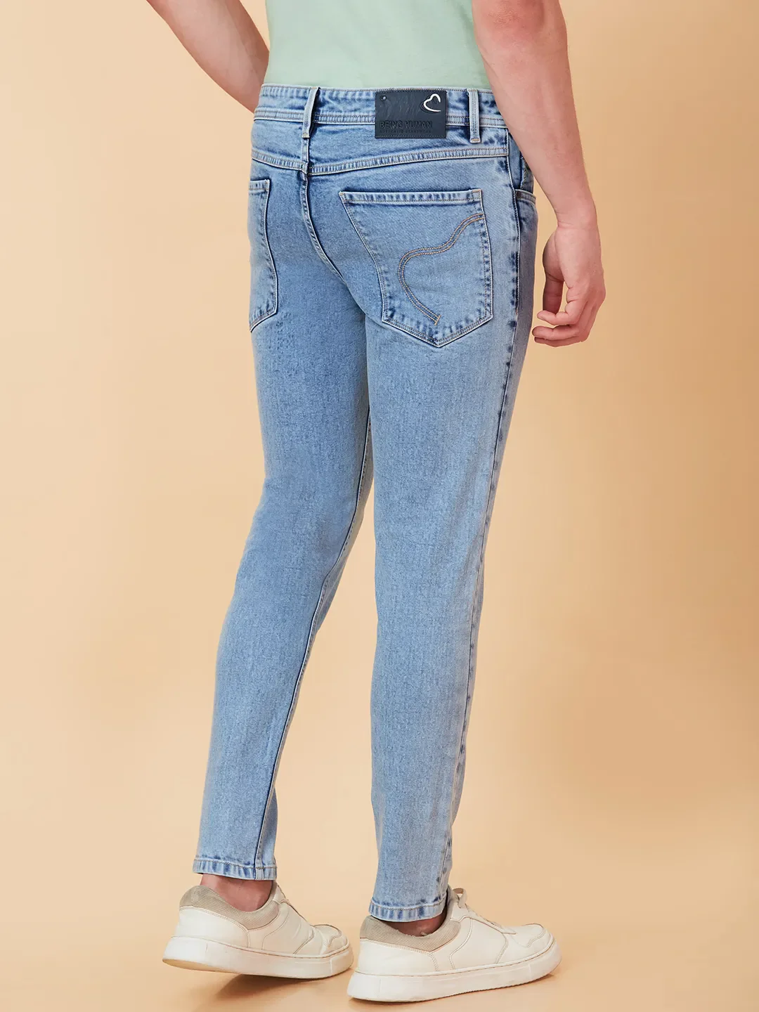 Blue Cropped fit Men's Denims by Being Human Clothing - Image 3