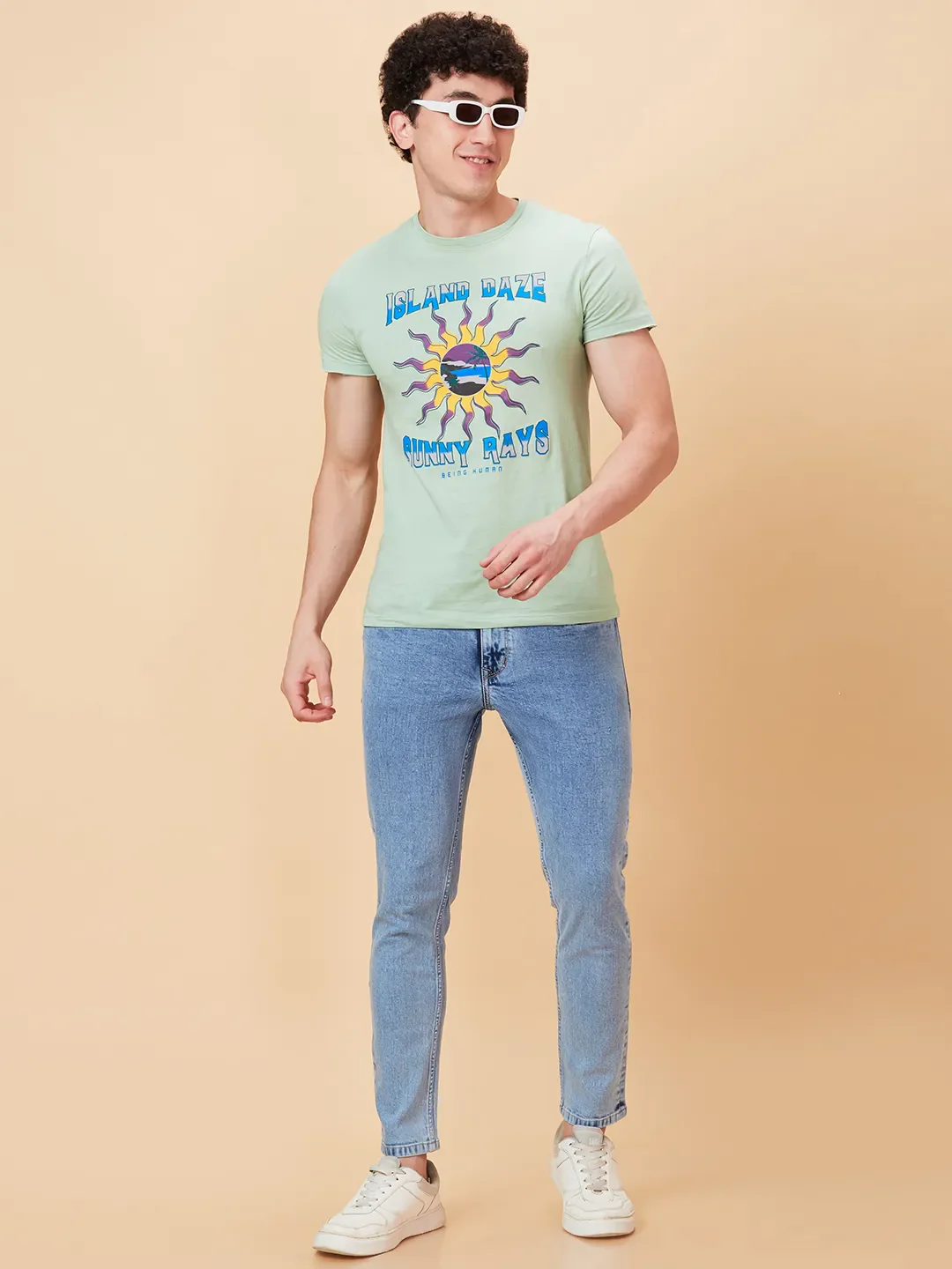 Blue Cropped fit Men's Denims by Being Human Clothing - Image 6