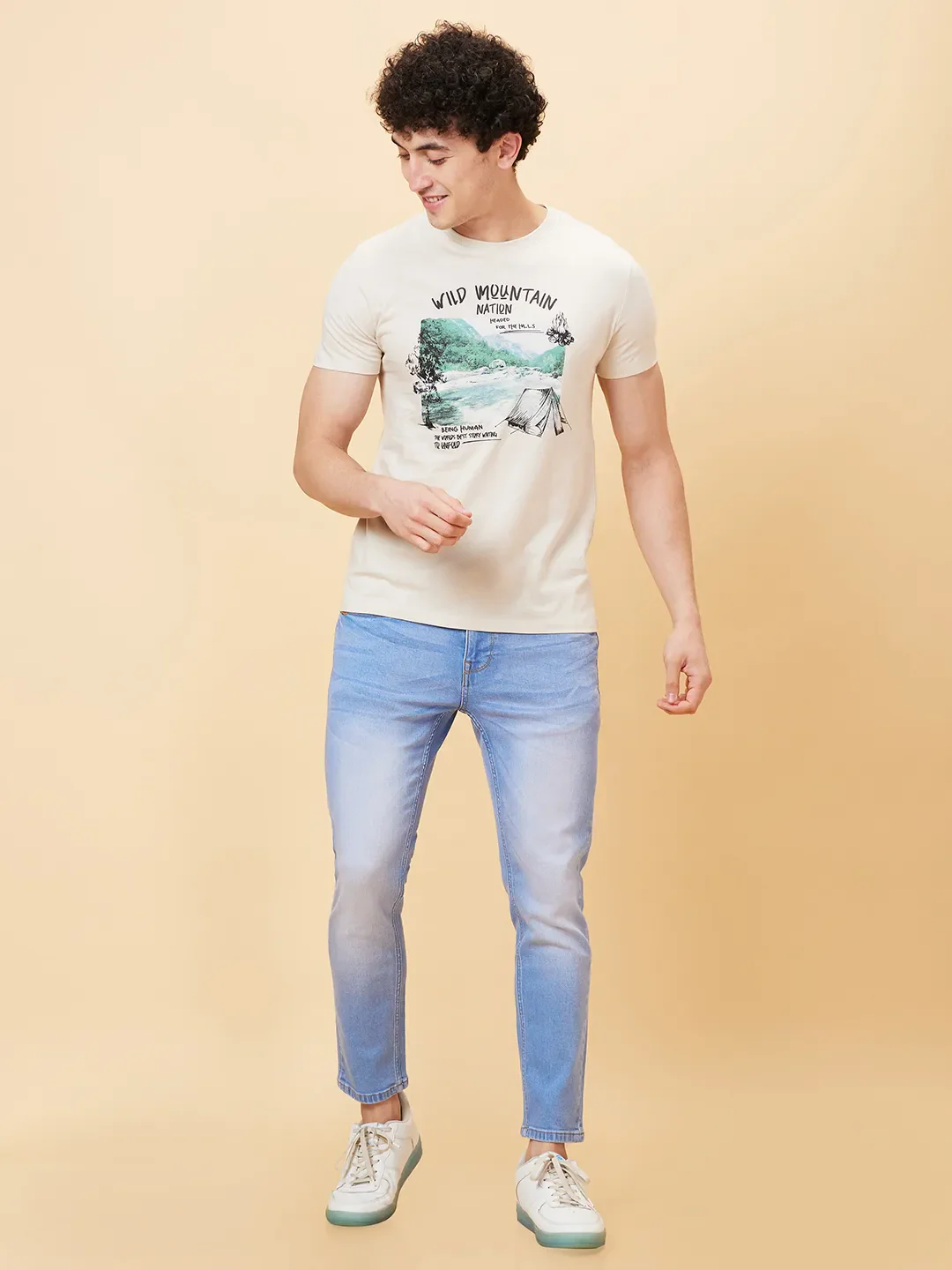 Blue Cropped fit Men's Denims by Being Human Clothing - Image 6