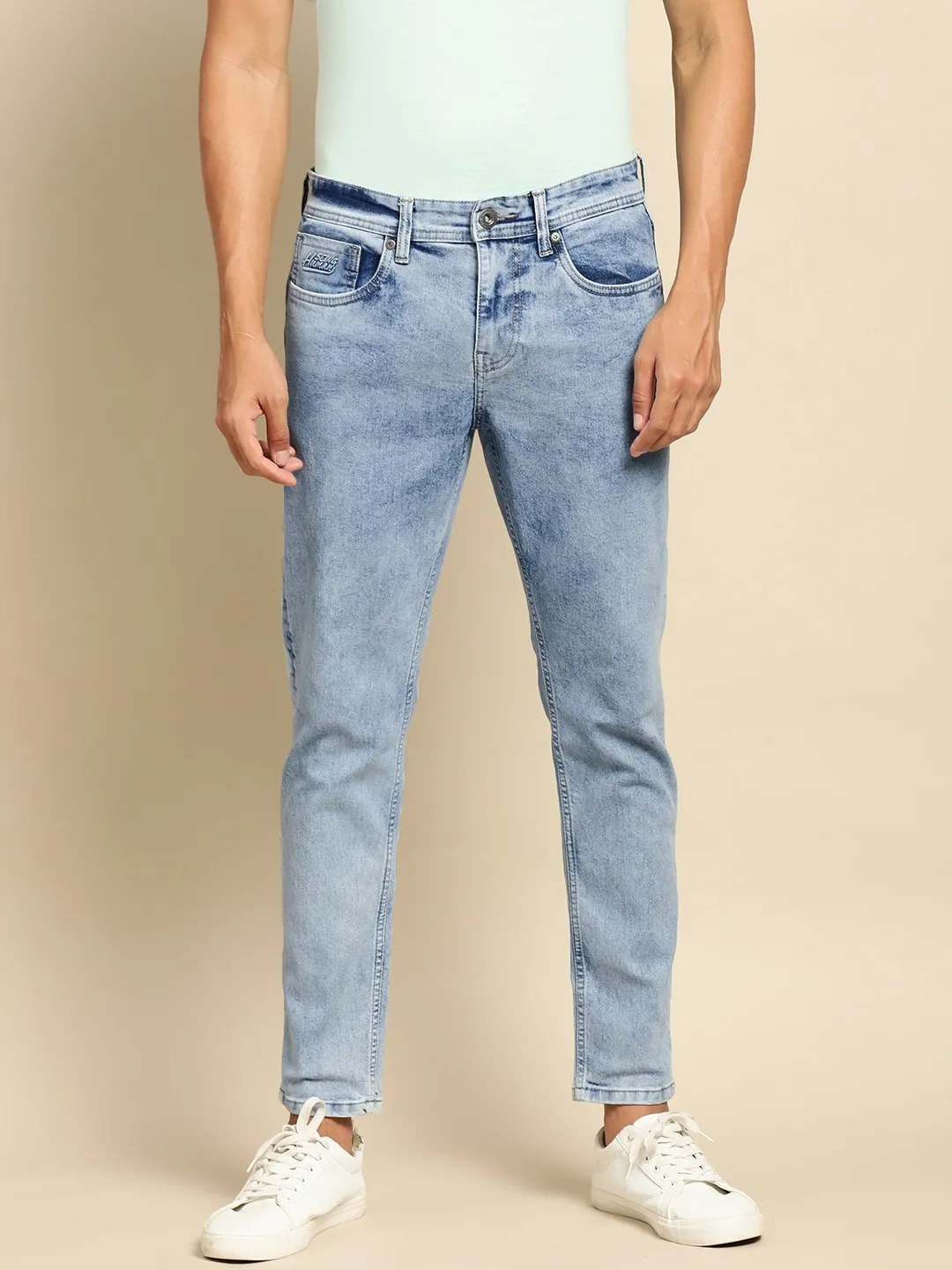 Blue Cropped Fit Men's Denims by Being Human Clothing