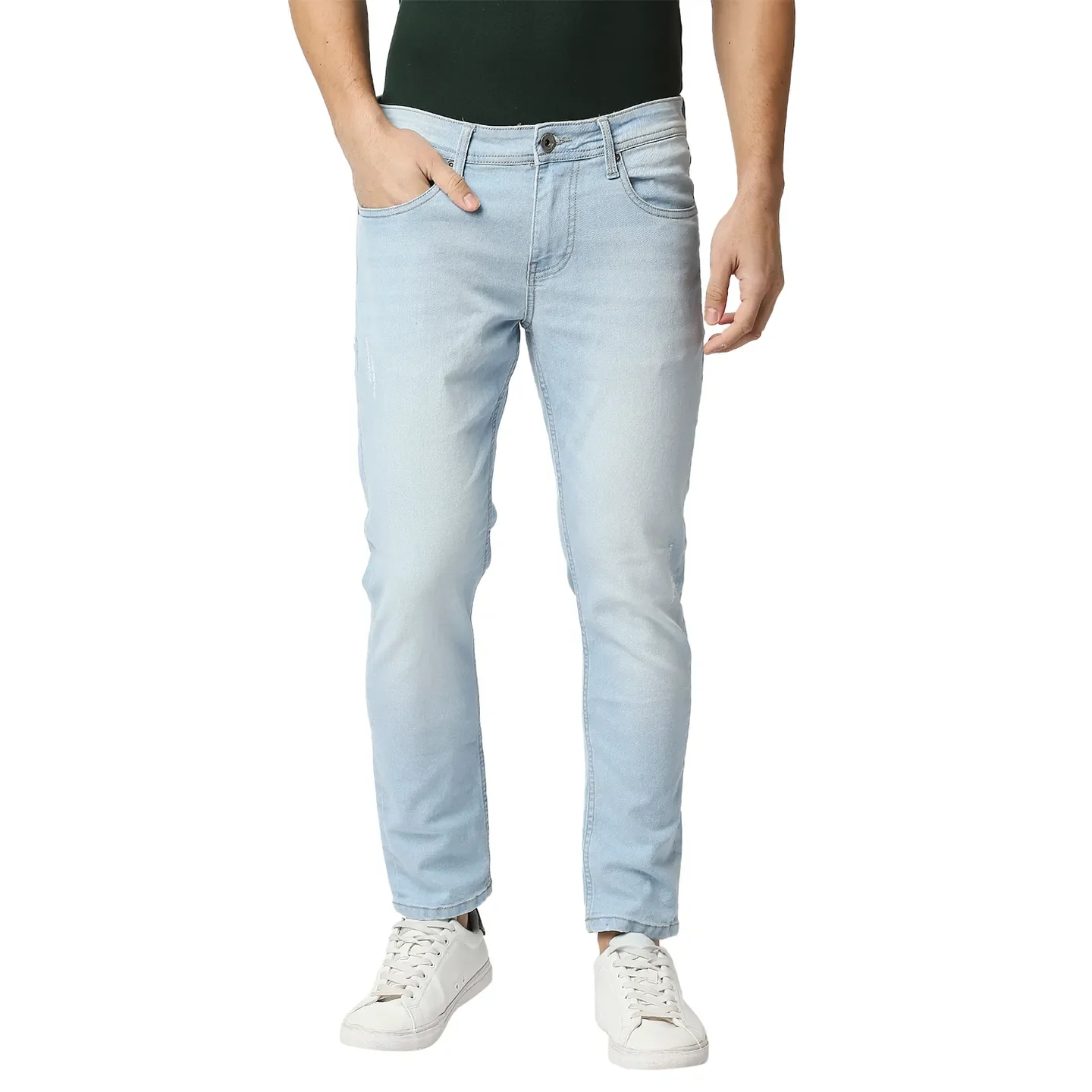Blue Cropped Fit Men's Denims by Being Human Clothing