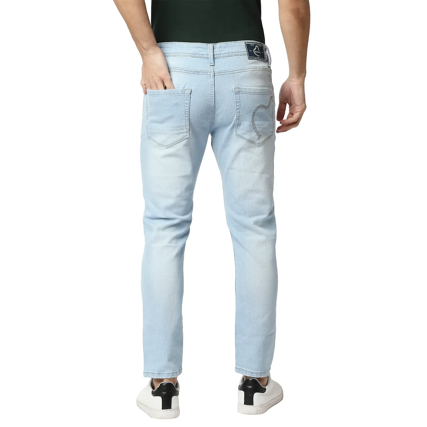 Blue Cropped Fit Men's Denims by Being Human Clothing - Image 3