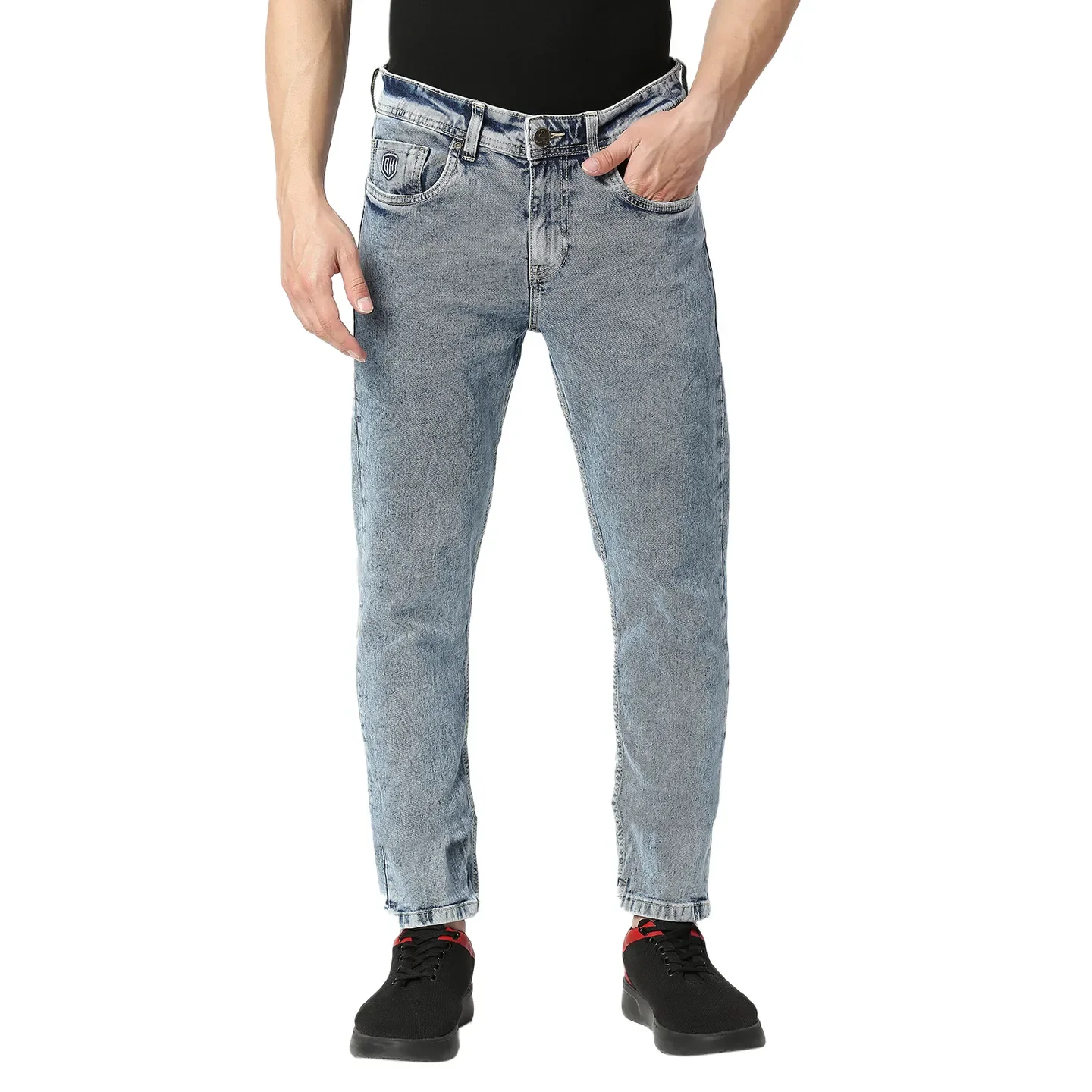 Blue Cropped Fit Men's Denims by Being Human Clothing
