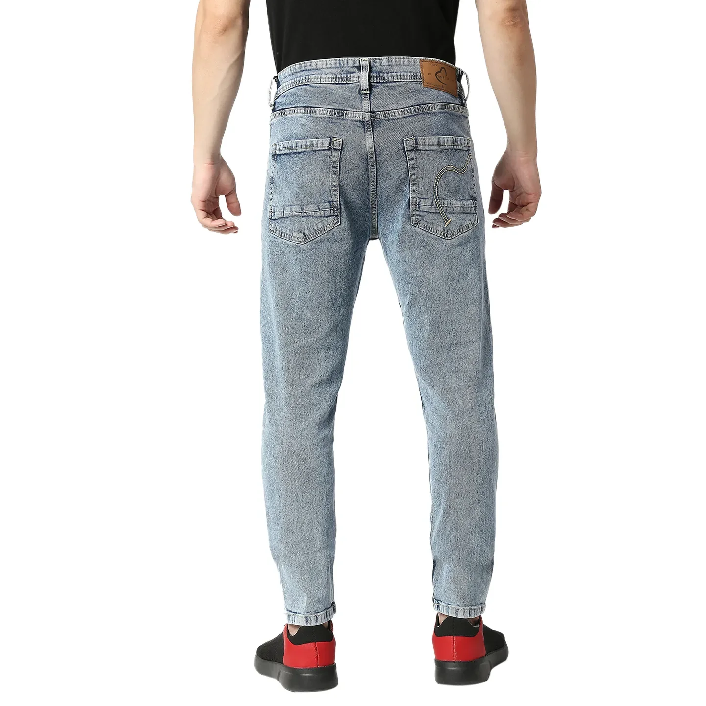 Blue Cropped Fit Men's Denims by Being Human Clothing - Image 3