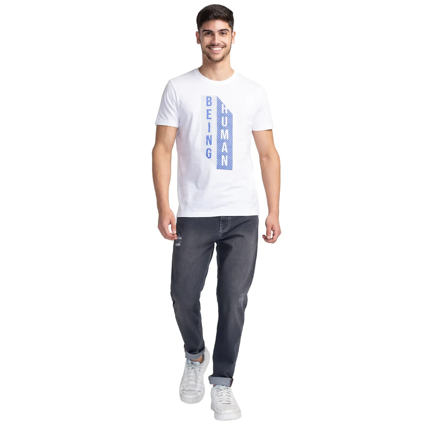 Grey Cropped Fit Men's Denims by Being Human Clothing - Image 2