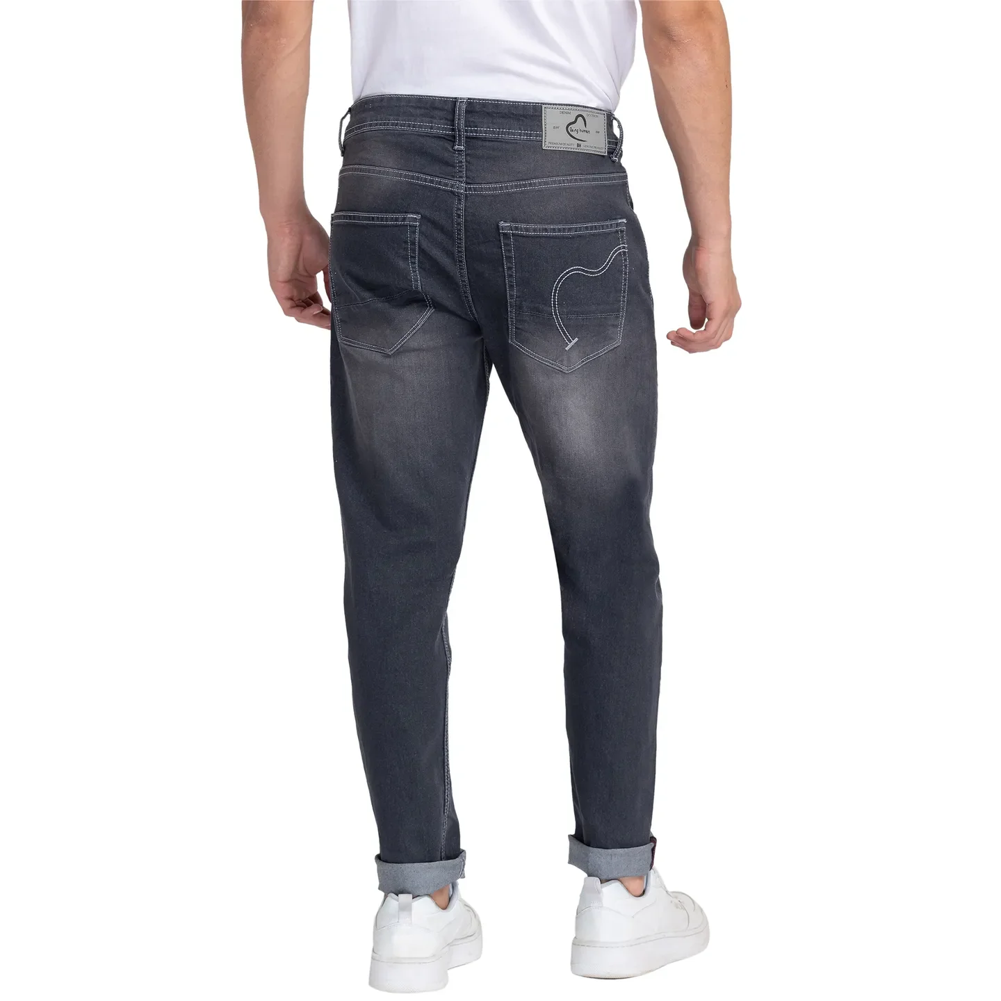 Grey Cropped Fit Men's Denims by Being Human Clothing - Image 3