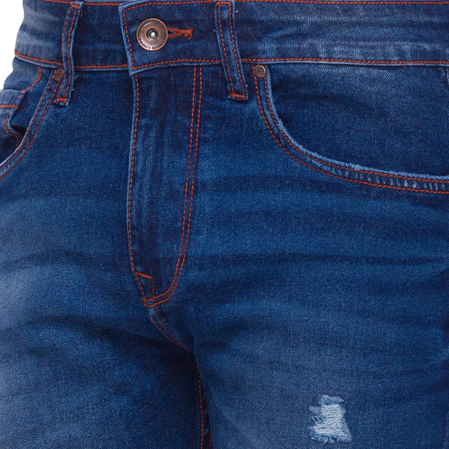 Blue Cropped Fit Men's Denims by Being Human Clothing - Image 3