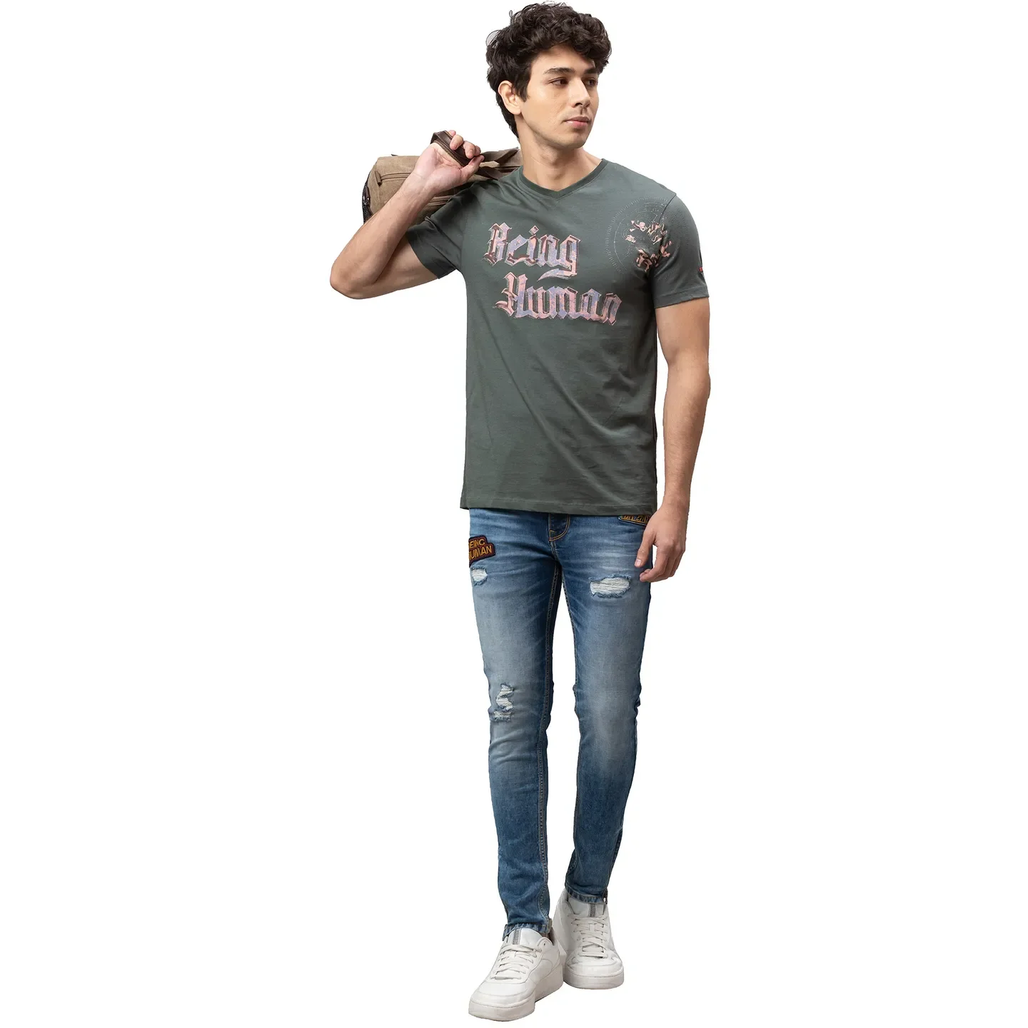 Blue Cropped Fit Men's Denims by Being Human Clothing - Image 6