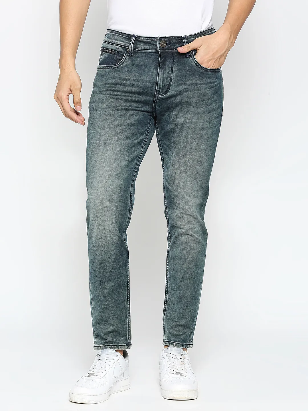 Blue Cropped Fit Men's Denims by Being Human Clothing