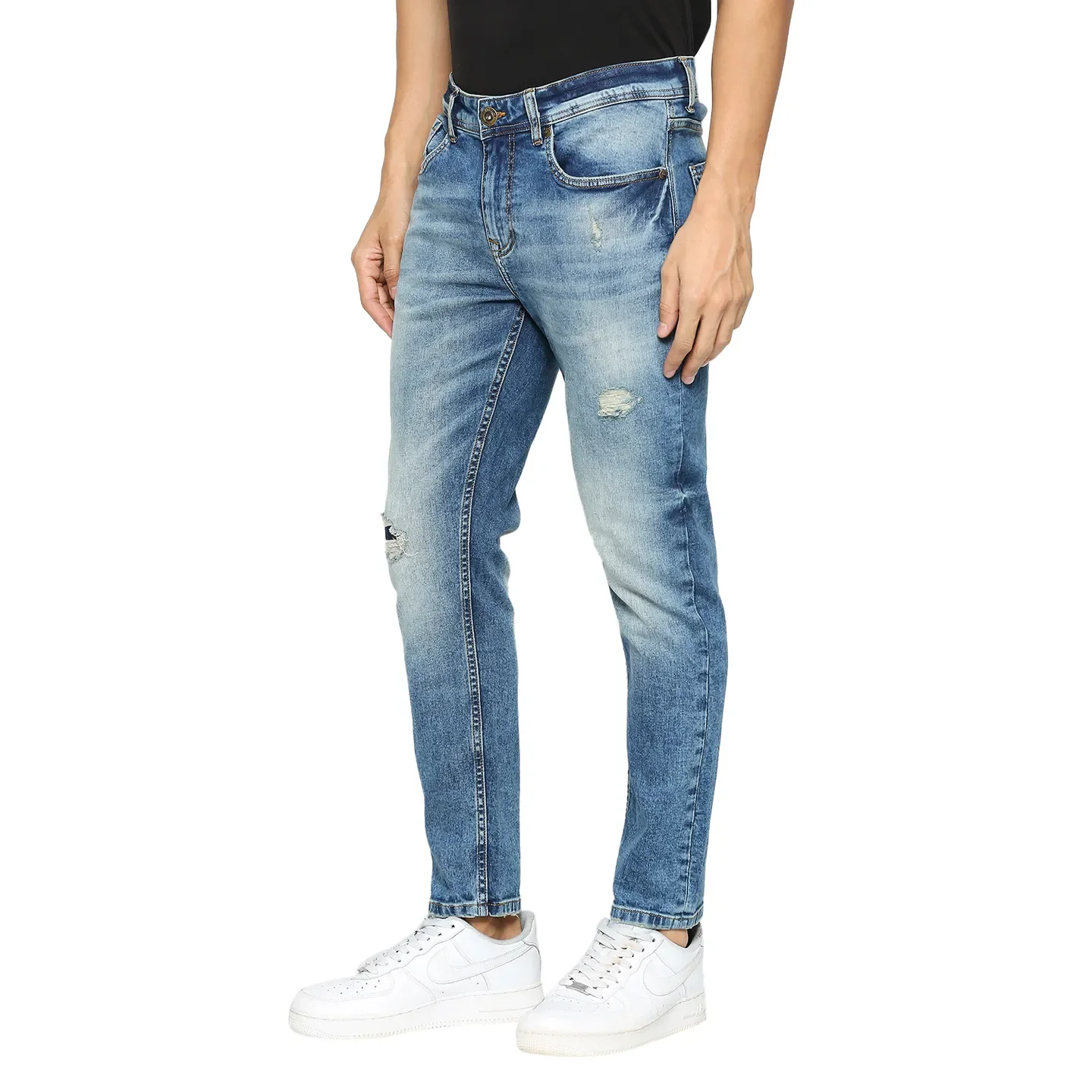 Blue Cropped Fit Men's Denims by Being Human Clothing - Image 2