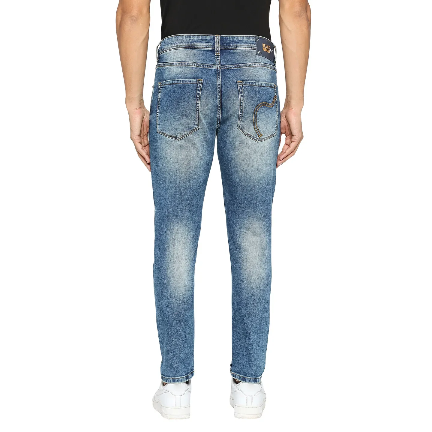 Blue Cropped Fit Men's Denims by Being Human Clothing - Image 4