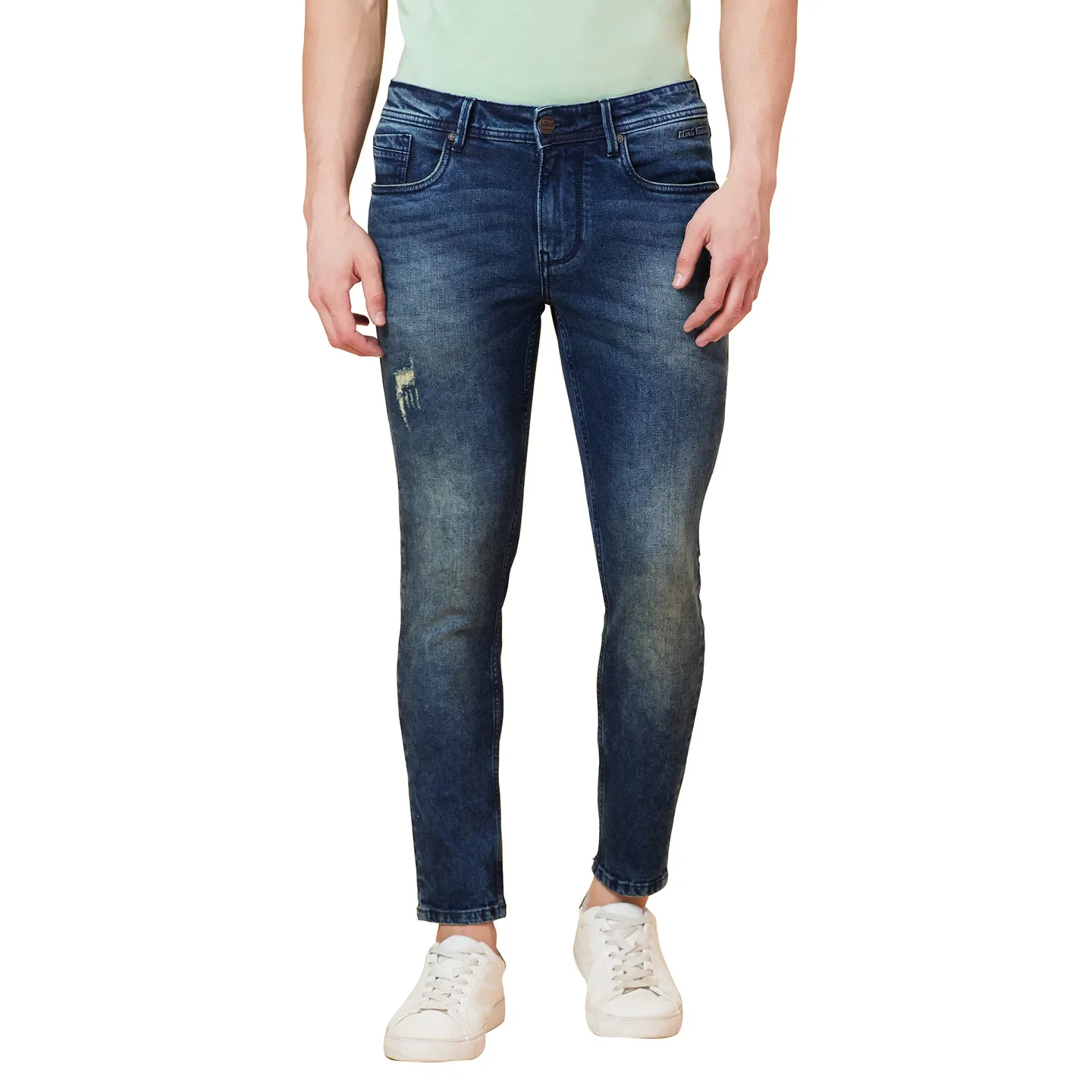 Blue Cropped fit Men's Denims by Being Human Clothing