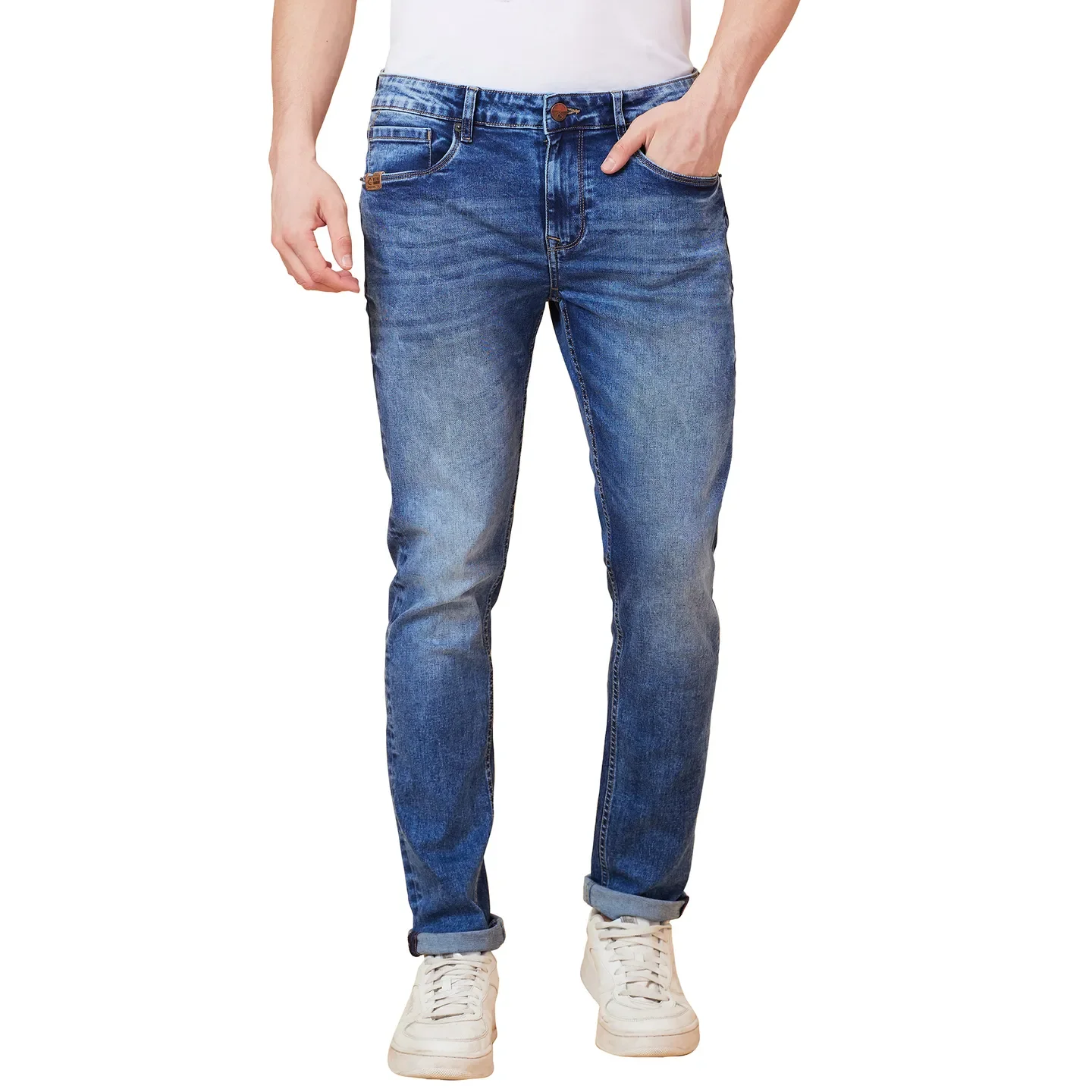 Blue Cropped fit Men's Denims by Being Human Clothing - Image 5