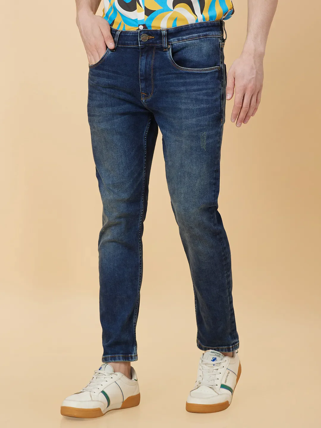 Blue Cropped fit Men's Denims by Being Human Clothing - Image 3