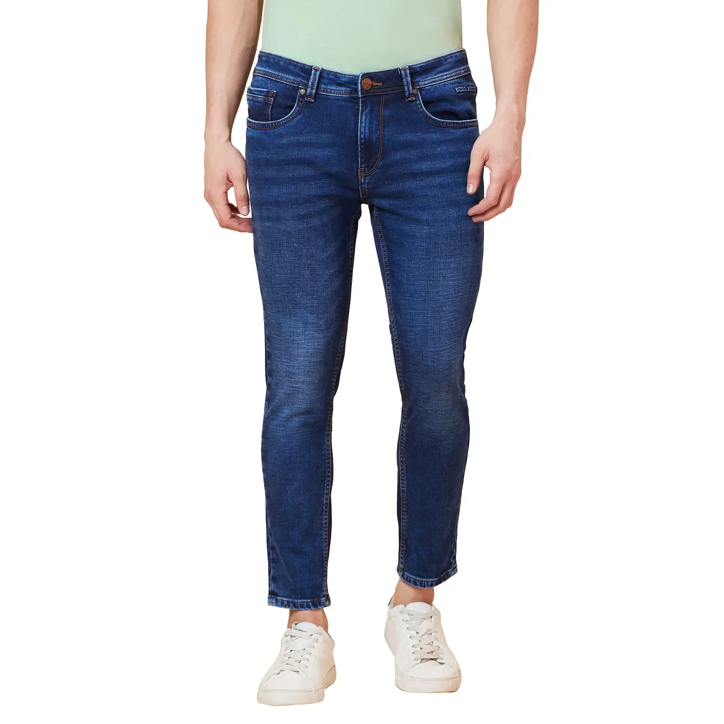 Blue Cropped fit Men's Denims by Being Human Clothing - Image 5