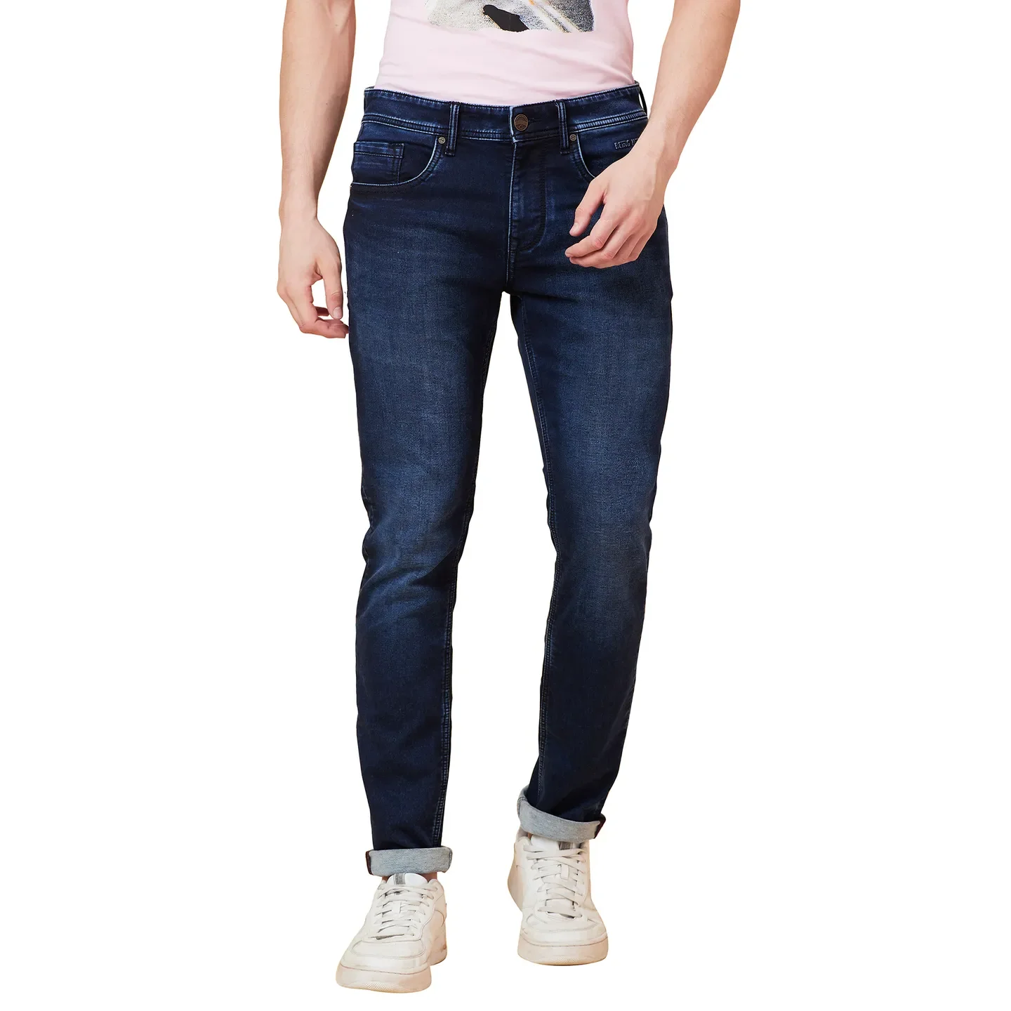 Blue Cropped fit Men's Denims by Being Human Clothing - Image 5