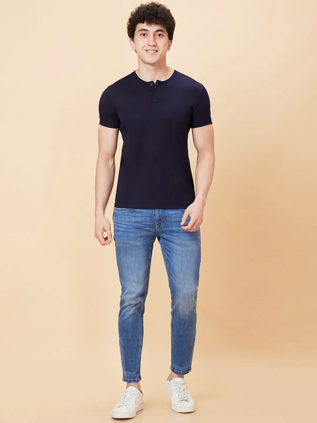 Blue Cropped fit Men's Denims by Being Human Clothing - Image 2