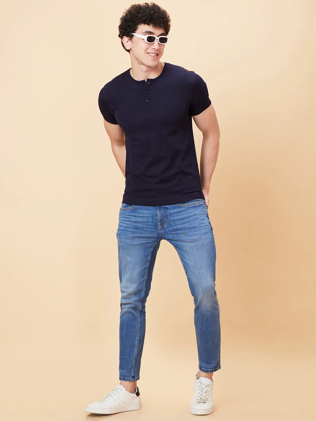 Blue Cropped fit Men's Denims by Being Human Clothing - Image 6