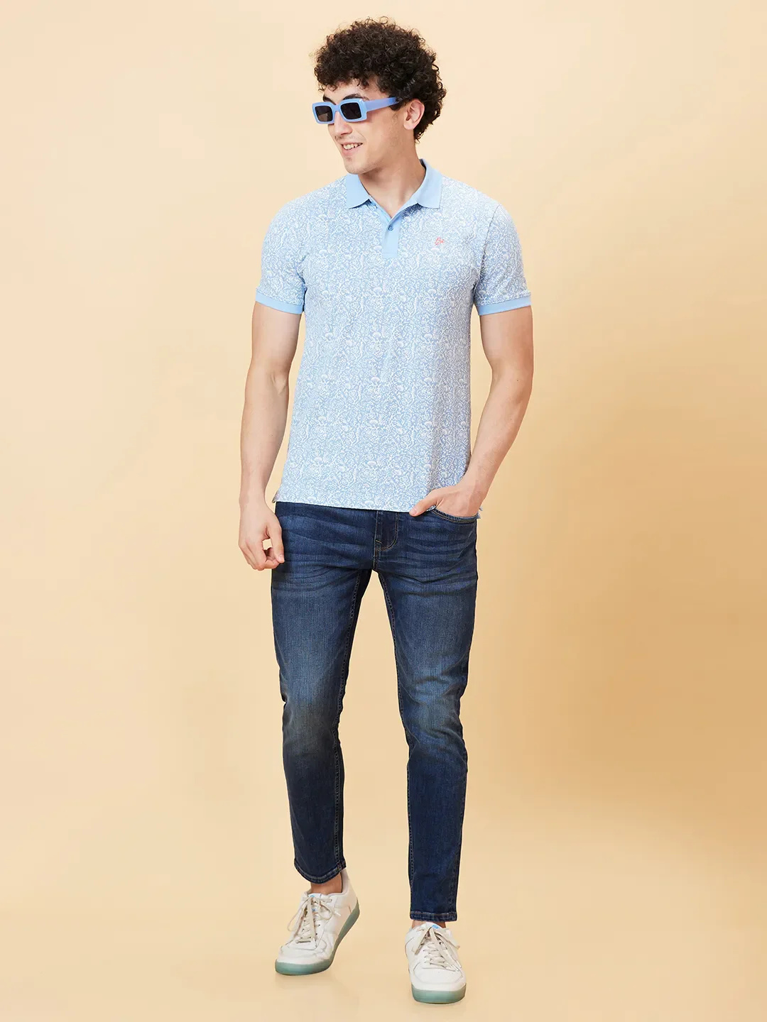 Blue Cropped fit Men's Denims by Being Human Clothing - Image 2