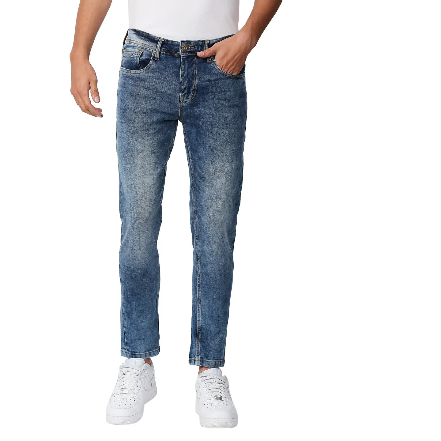 Blue Cropped Fit Men's Denims by Being Human Clothing