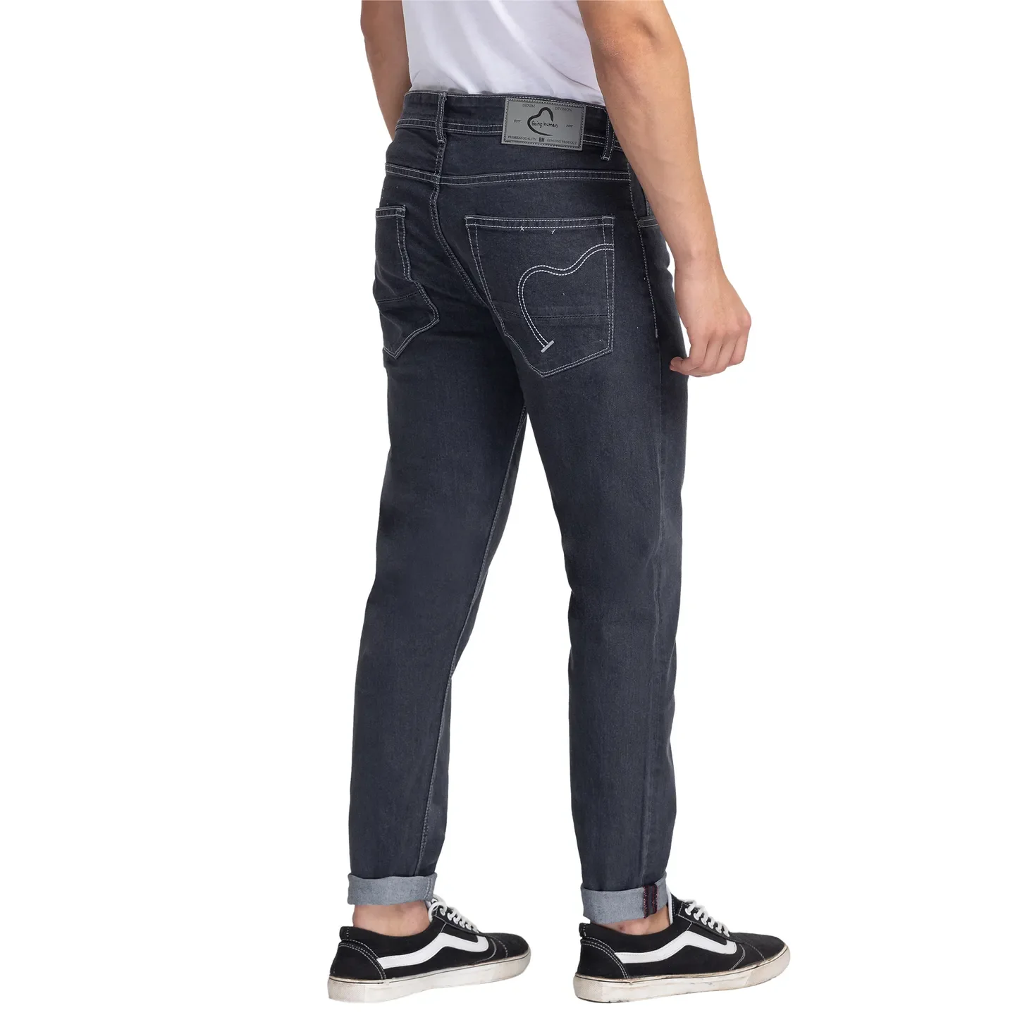 Blue Cropped Fit Men's Denims by Being Human Clothing - Image 3