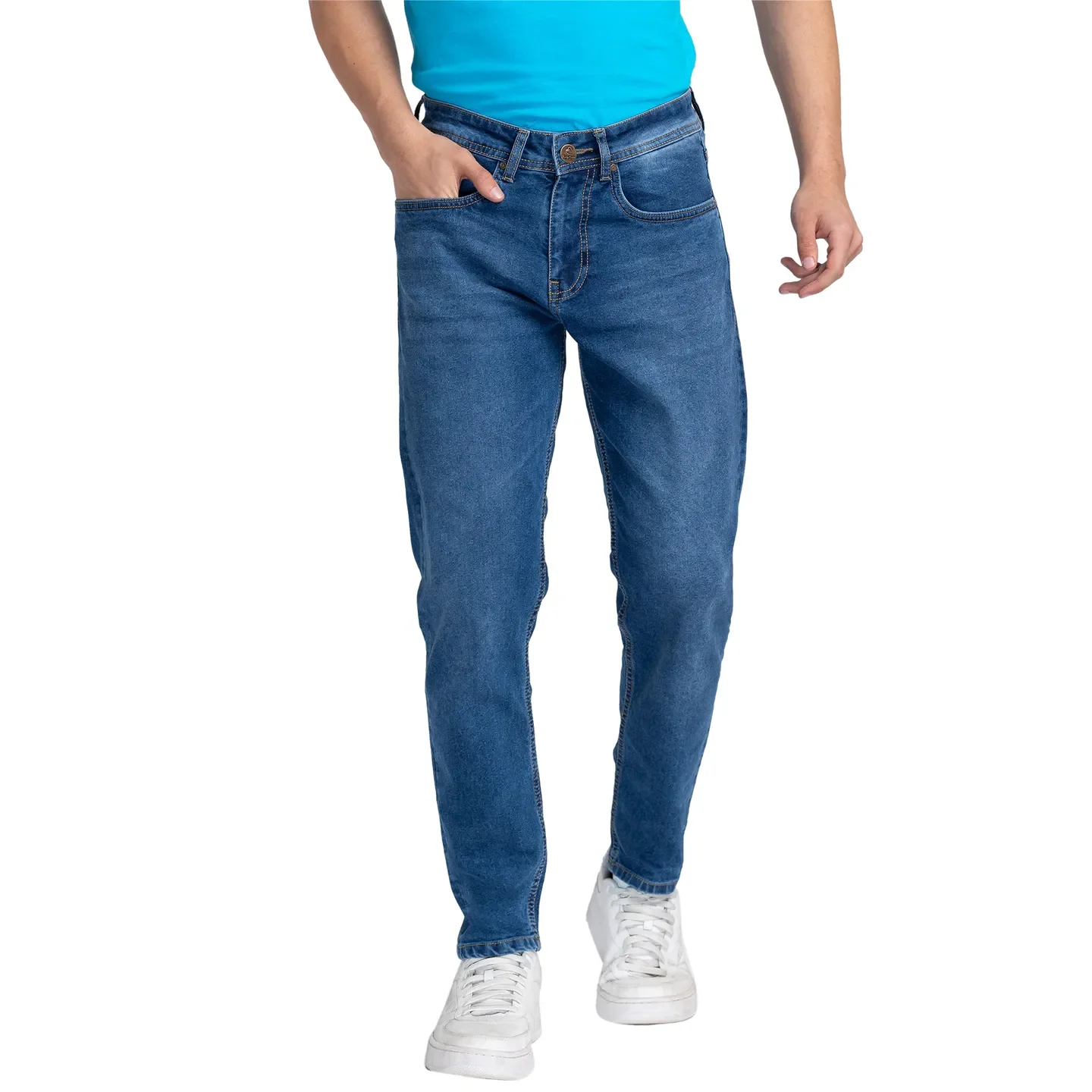 Blue Cropped Fit Men's Denims by Being Human Clothing