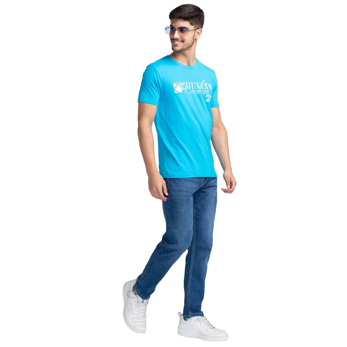 Blue Cropped Fit Men's Denims by Being Human Clothing - Image 2