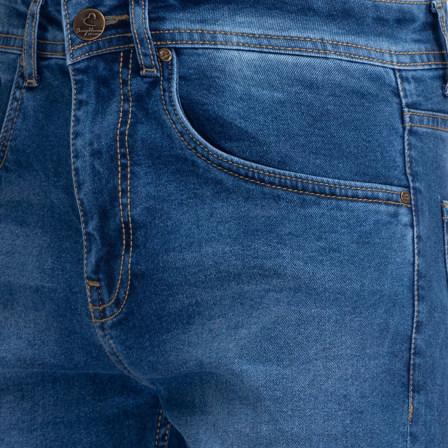 Blue Cropped Fit Men's Denims by Being Human Clothing - Image 5